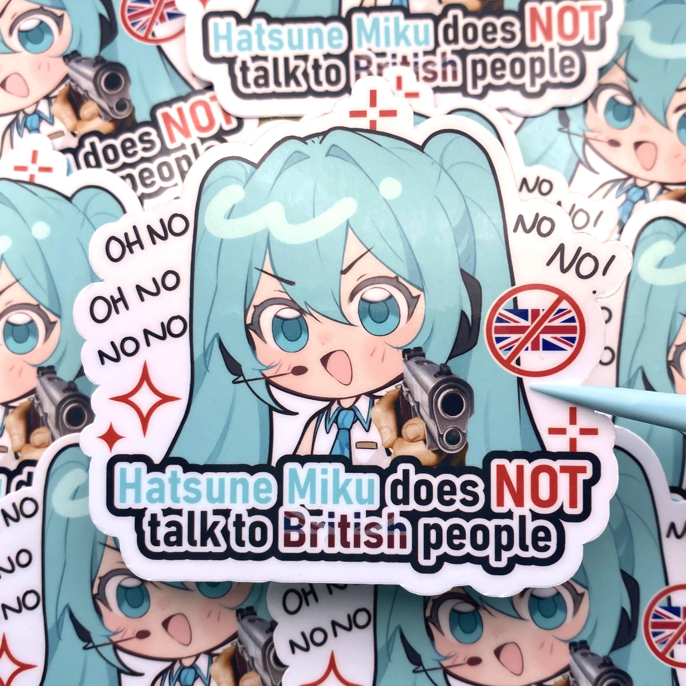Hatsune Miku Does NOT Talk to British People Sticker
