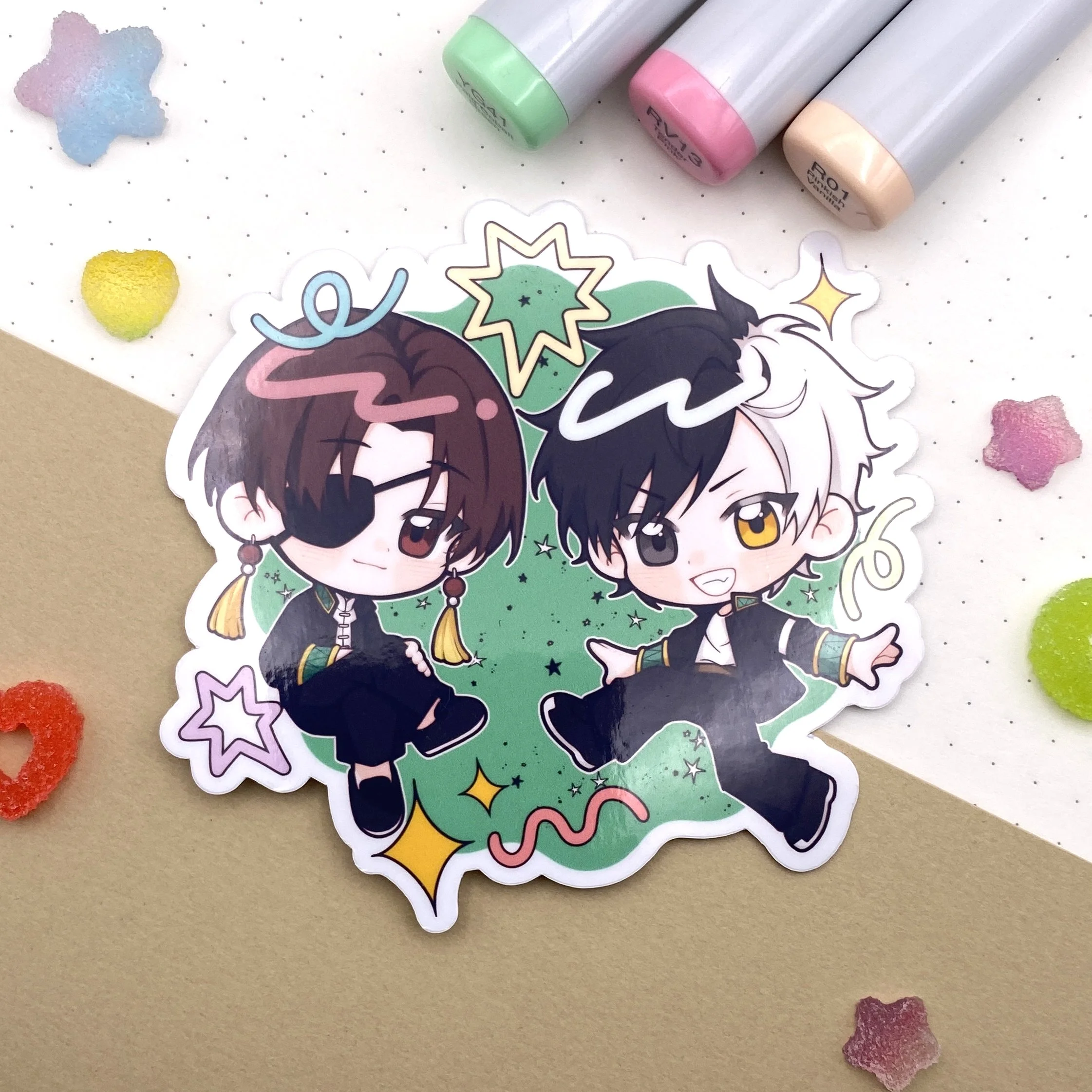 Suo and Sakura Vinyl Sticker