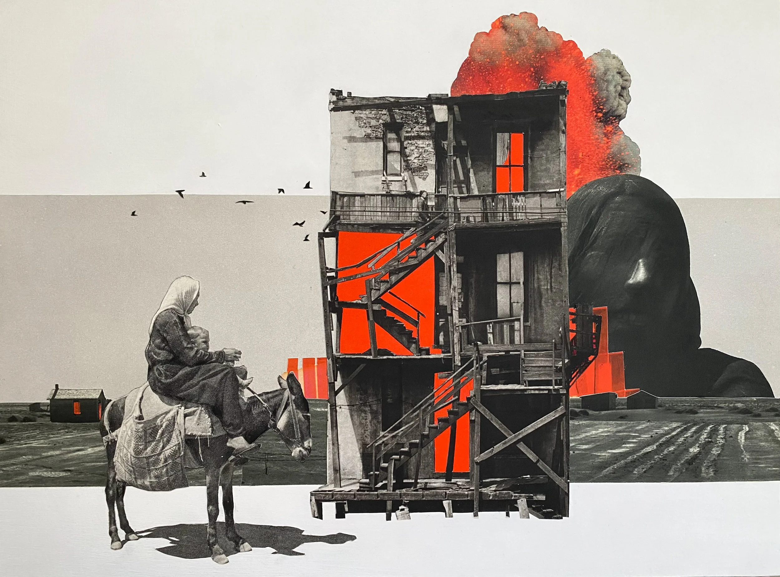 collage on wood