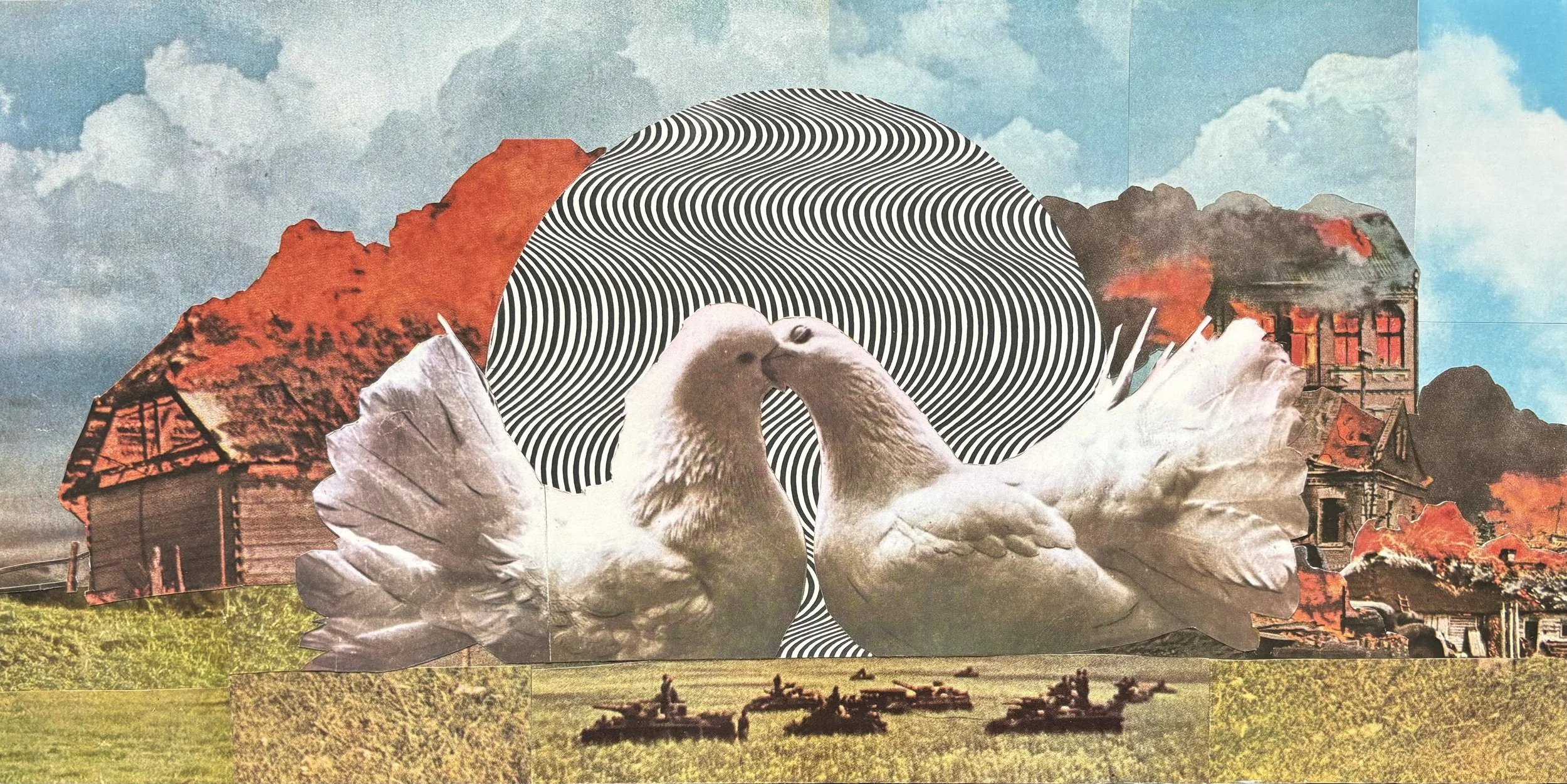 collage on wood