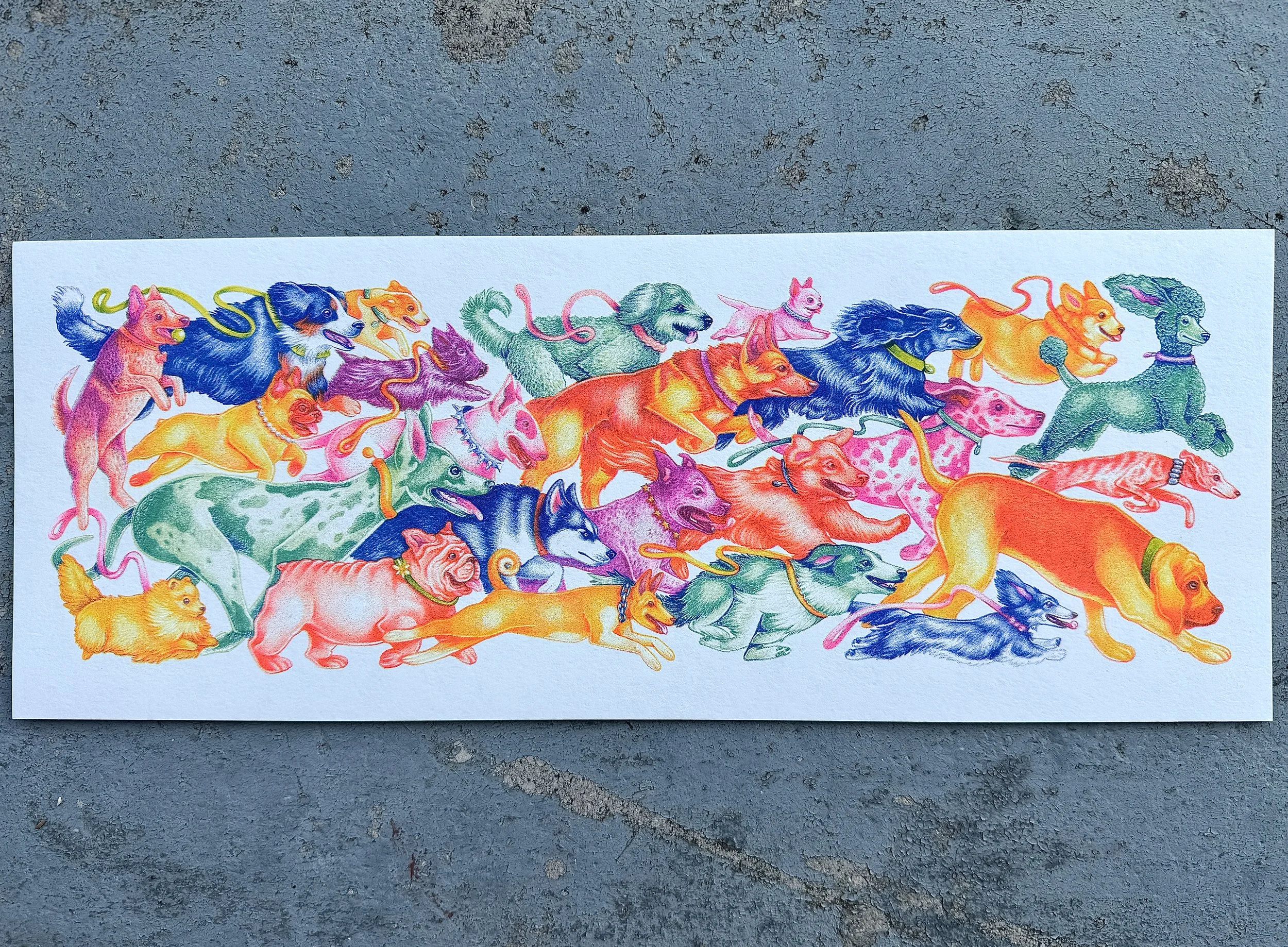 "Dog Park" Risograph Print