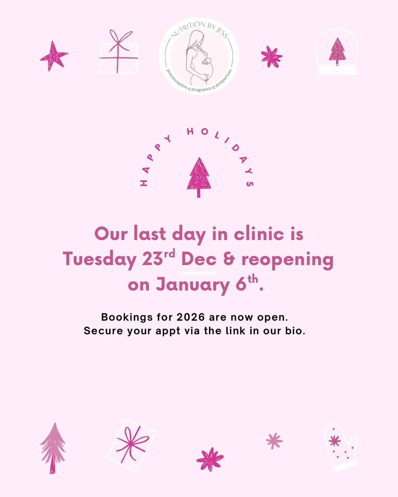Taking some much needed time off to rest and recharge over the holidays 🥰 

For my clients if you need any last minute appointments, supplement orders or support - I&rsquo;ll be on my emails until 6pm on Tuesday 23rd 💖

We only have a few appts lef