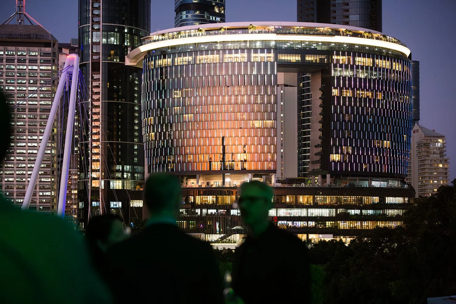 Exterior of Star Brisbane at night during a gala dinner