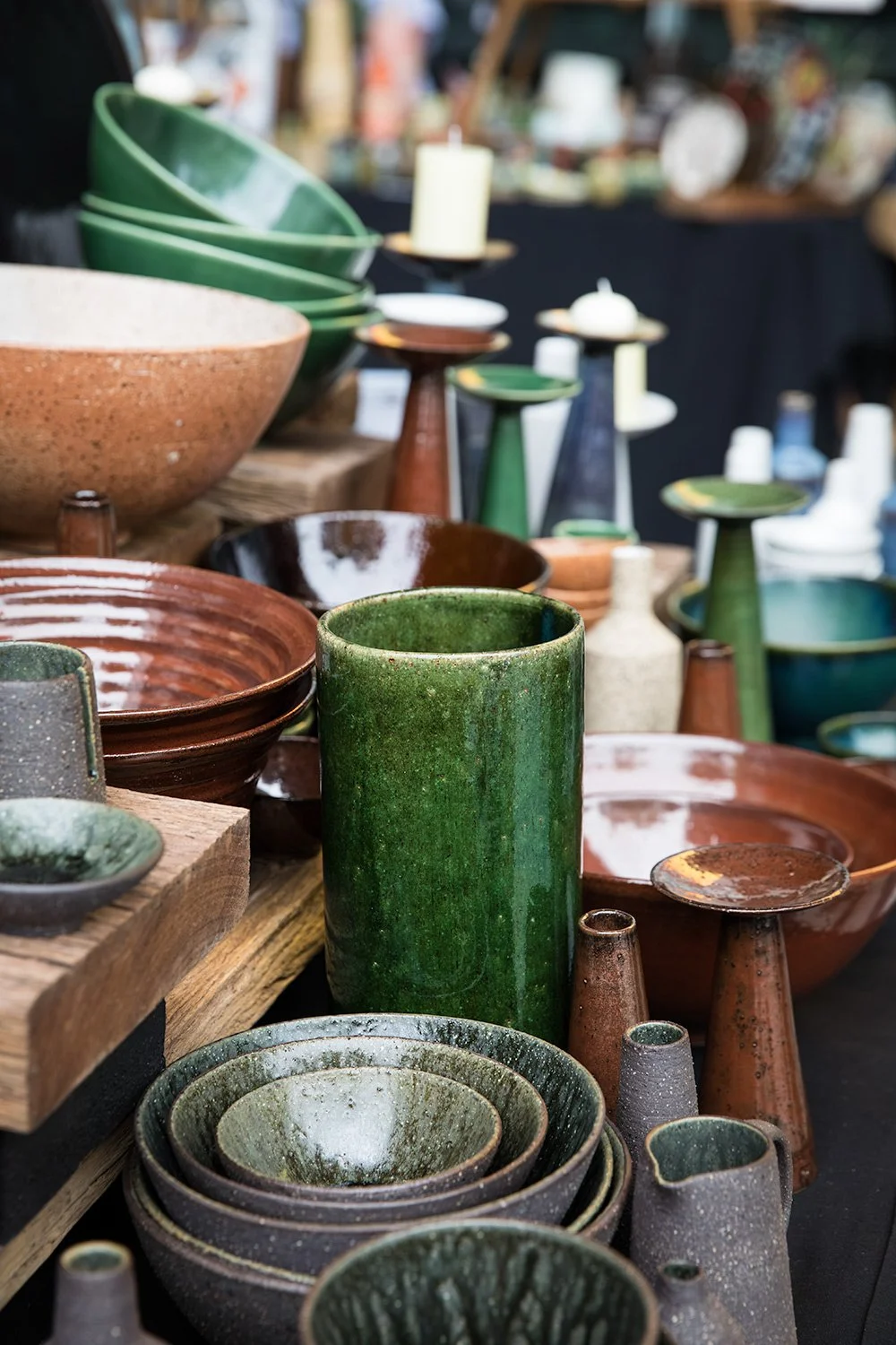 Product display at design market event