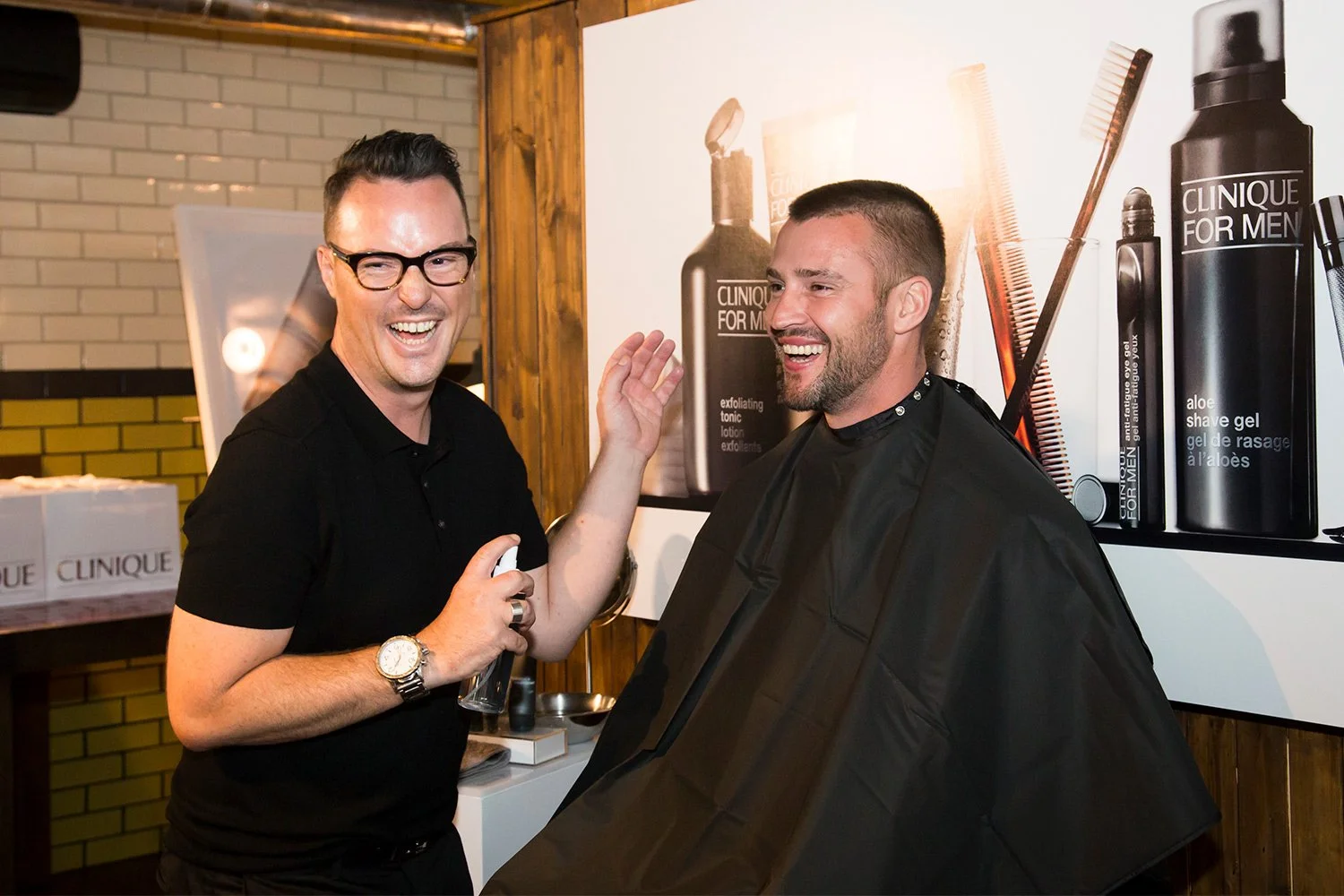 Men's skincare tutorial at brand-led event