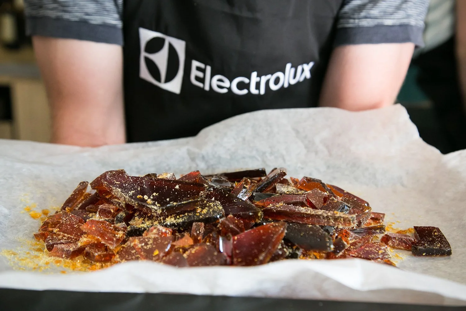 Detail of food during cooking class