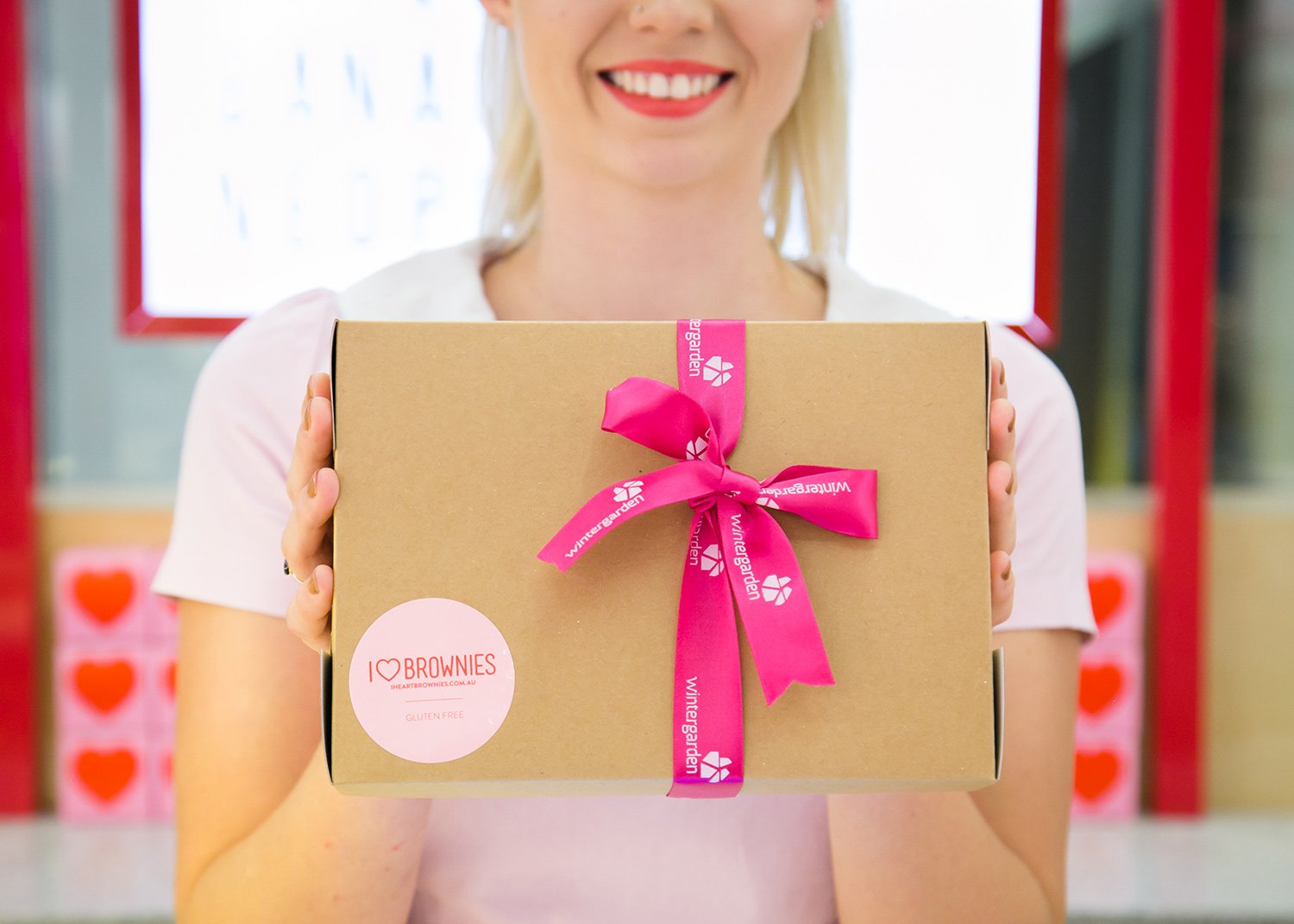 Packaging detail at I Heart Brownies public activation