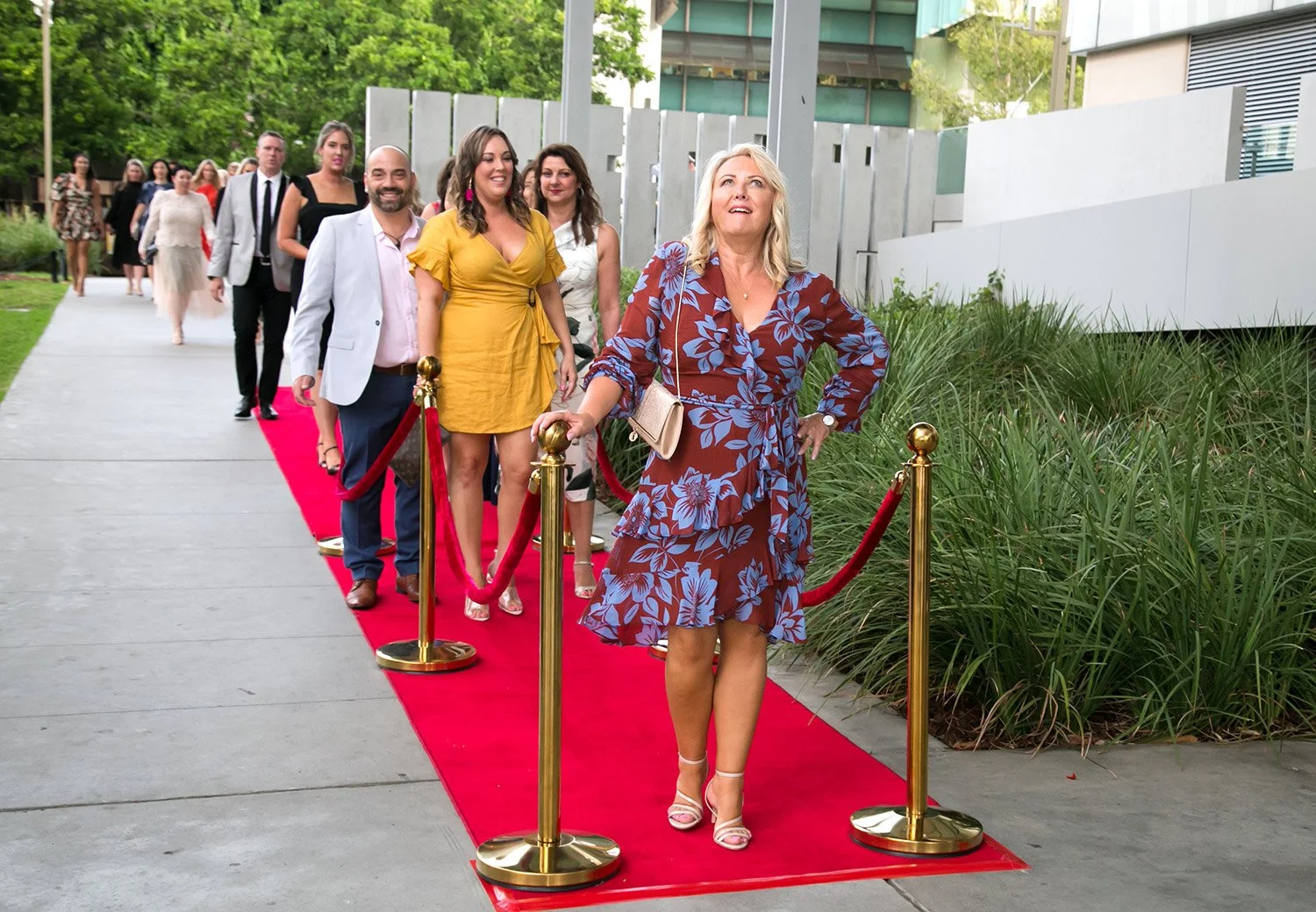 Brisbane gala guests on red carpet at QAGOMA