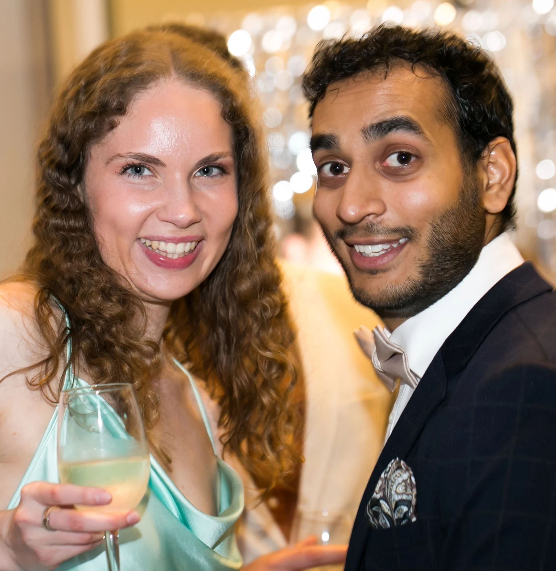 Two guests at dinner table during Water's Edge gala dinner
