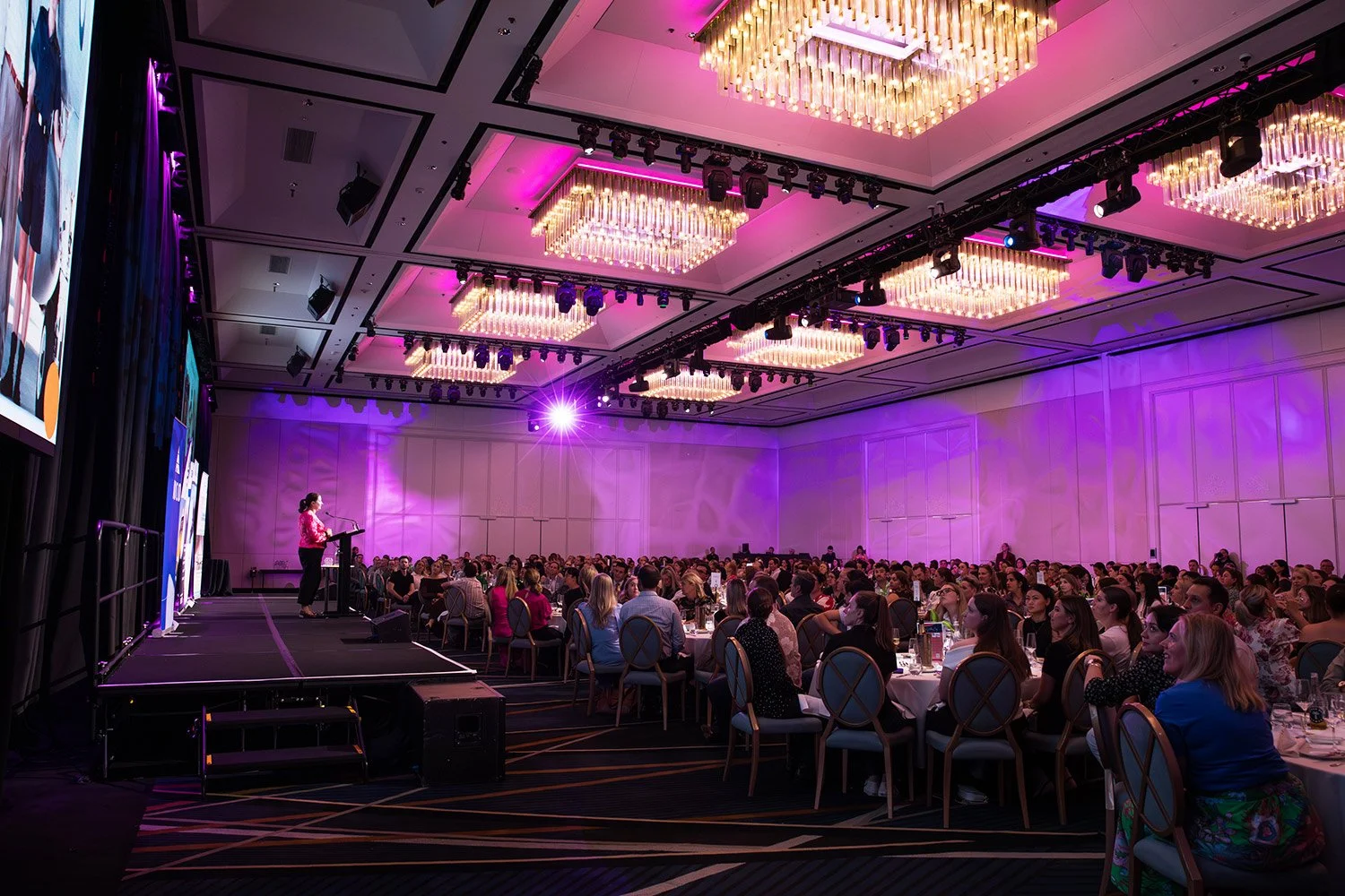 Keynote speech in full conference room