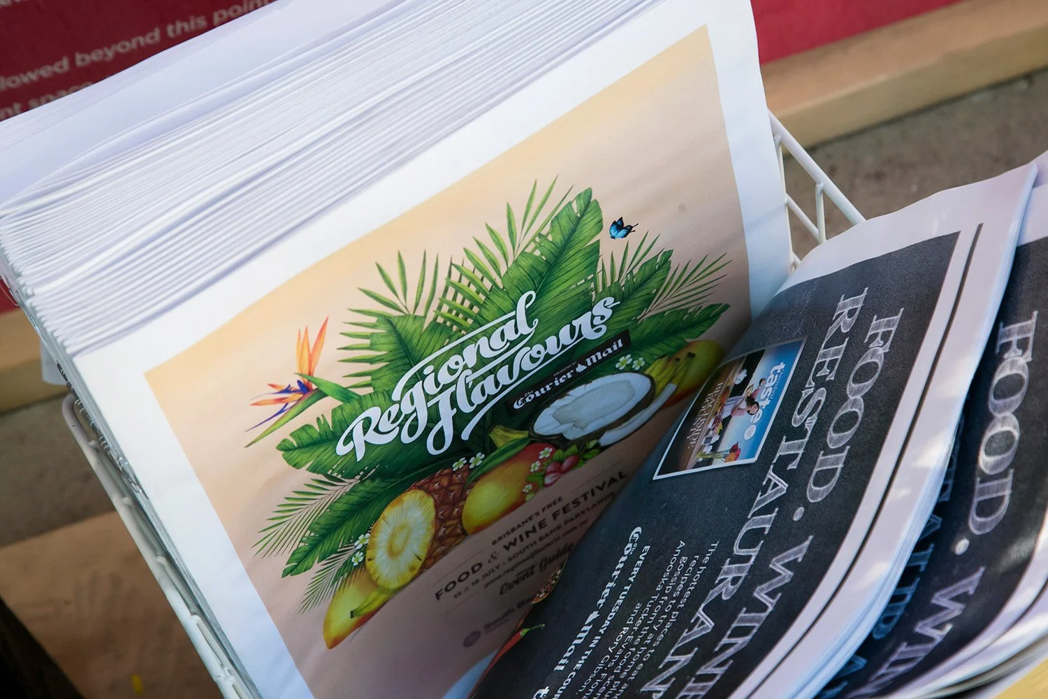 Close-up of branding at activation event