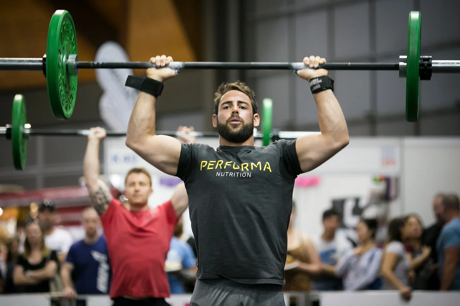 Weight lifting demonstration at a health expo in Brisbane