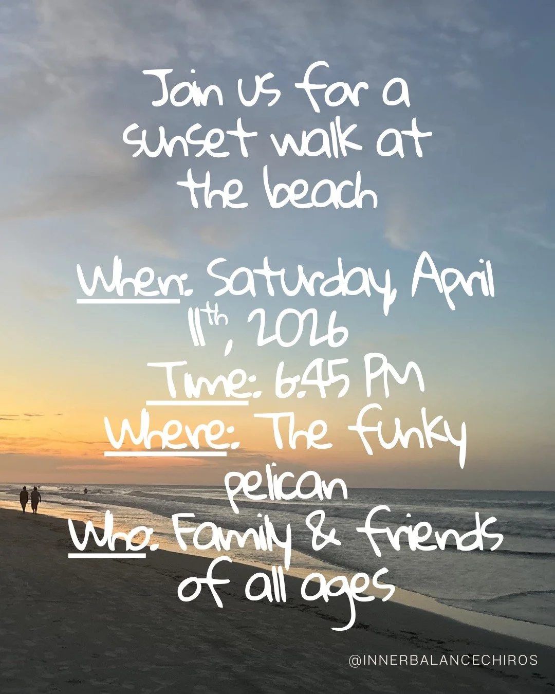 🌊 Community Beach Walk 👣

We&rsquo;re excited to put together a community beach walk and would love for you to join us! It&rsquo;s a great opportunity to get outside, move your body, meet the docs, and connect with others.

Details:
📅 When: Saturd