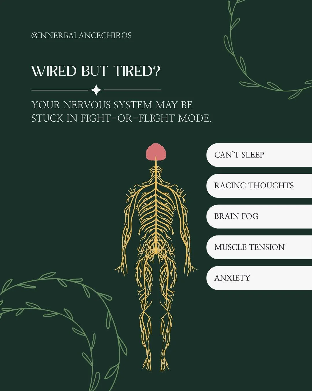 😴 Exhausted but can't shut your brain off?

That "wired but tired" feeling isn't just in your head &mdash; it's your nervous system stuck in overdrive.

When your body is locked in fight-or-flight mode, true rest feels impossible. We see t