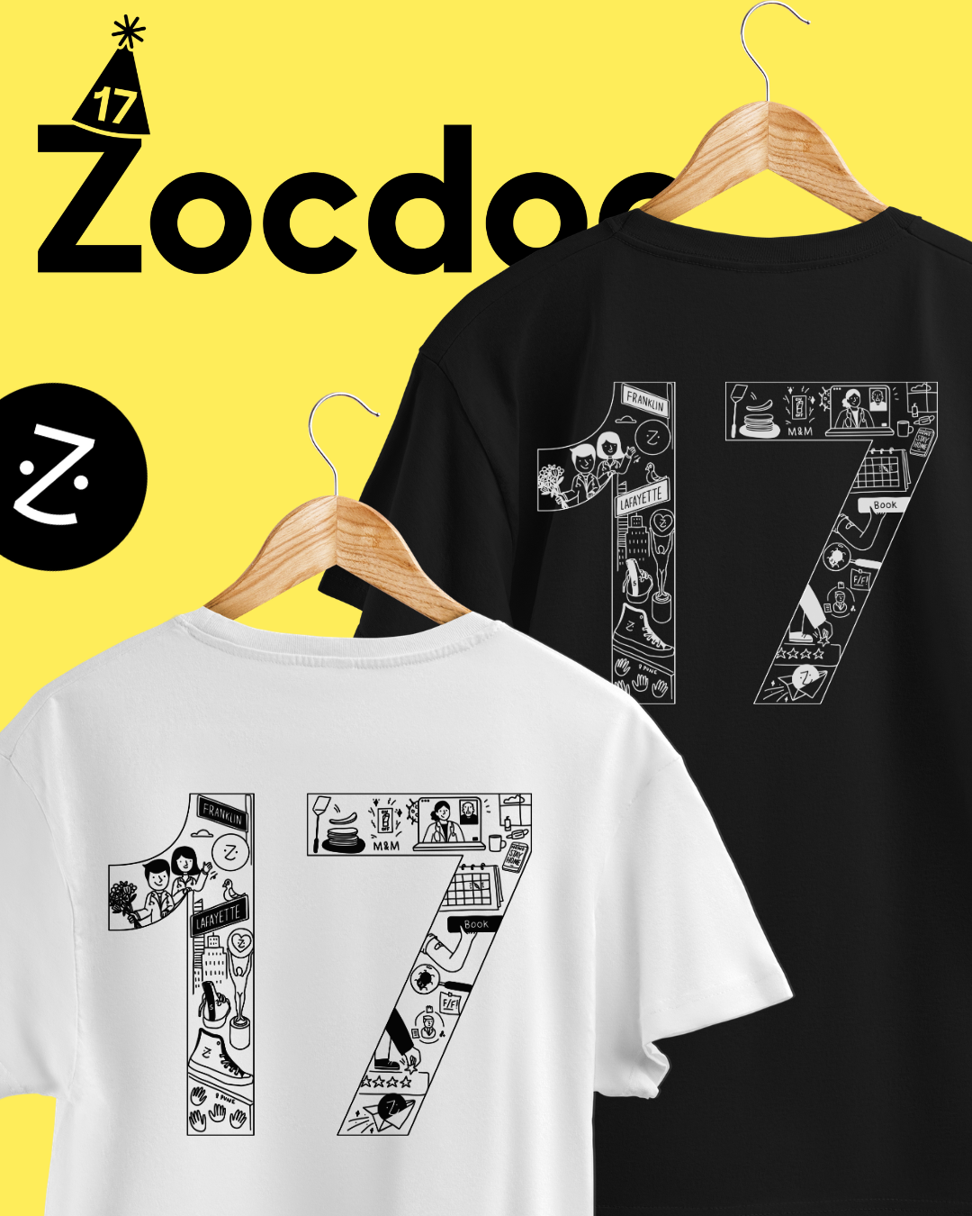 Zocdoc 17th Anniversary Tshirt Design