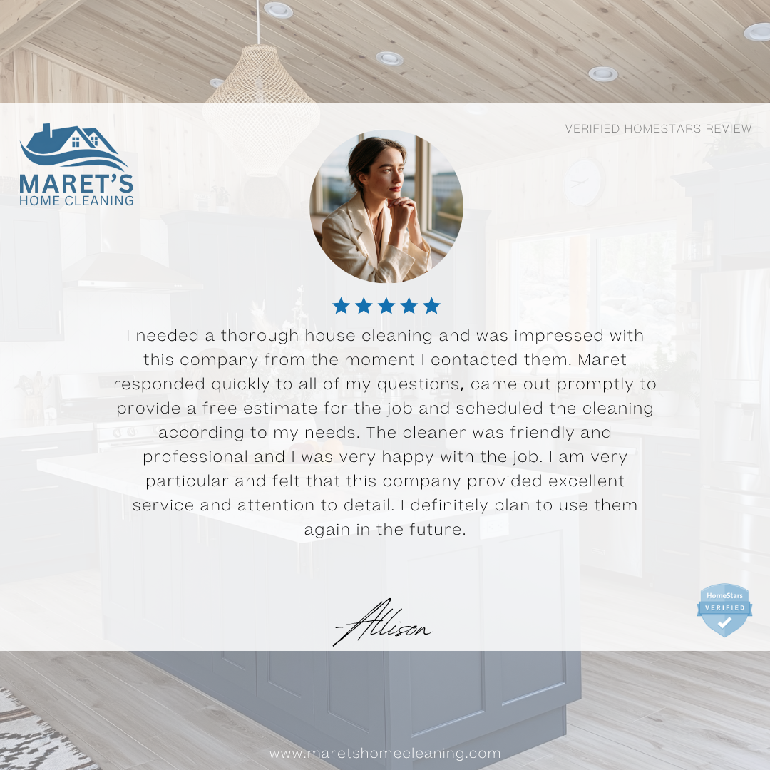 Verified Testimonial Reviews for Toronto Best Cleaning Company & Services by Marets Home Cleaning located in Toronto, ON. We are Toronto's best and rated for our cleaning services.