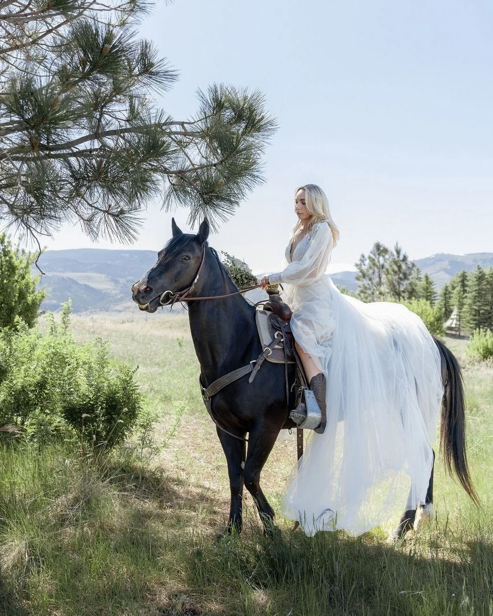 Bridging dreams and nature &mdash; love rides high where the mountains kiss the sky. ⛰️ 

📷 @kylie.jones.photo
Venue @peaceofparadisemt
Bridal dresses @plumebridal
Model @anniegeorge1_

 #peaceofparadisemt 
#montanaeventvenue 
#paradisevalleymontana