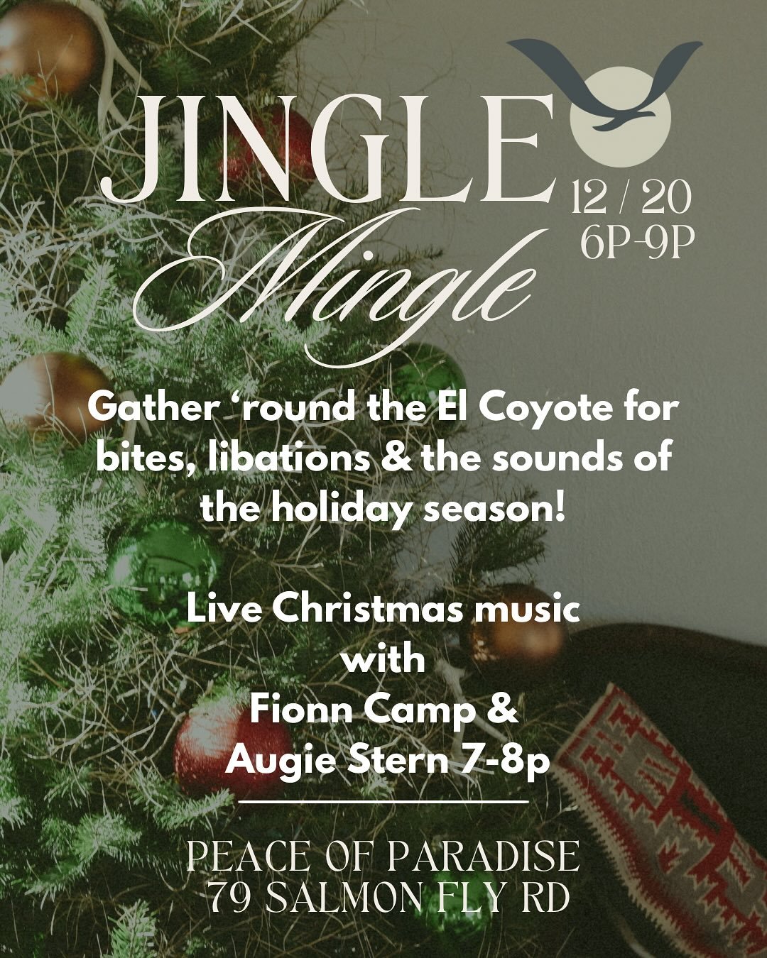 Join us for our Open House Christmas Party at El Coyote for live music with @fionncamp and the sounds of the piano @augie_stern , festive bites and good company surrounded by winter mountain magic. 🎶🎄🏔️
💫Mingle, Cocktails and Bites 6-9p
✨Jingle, 