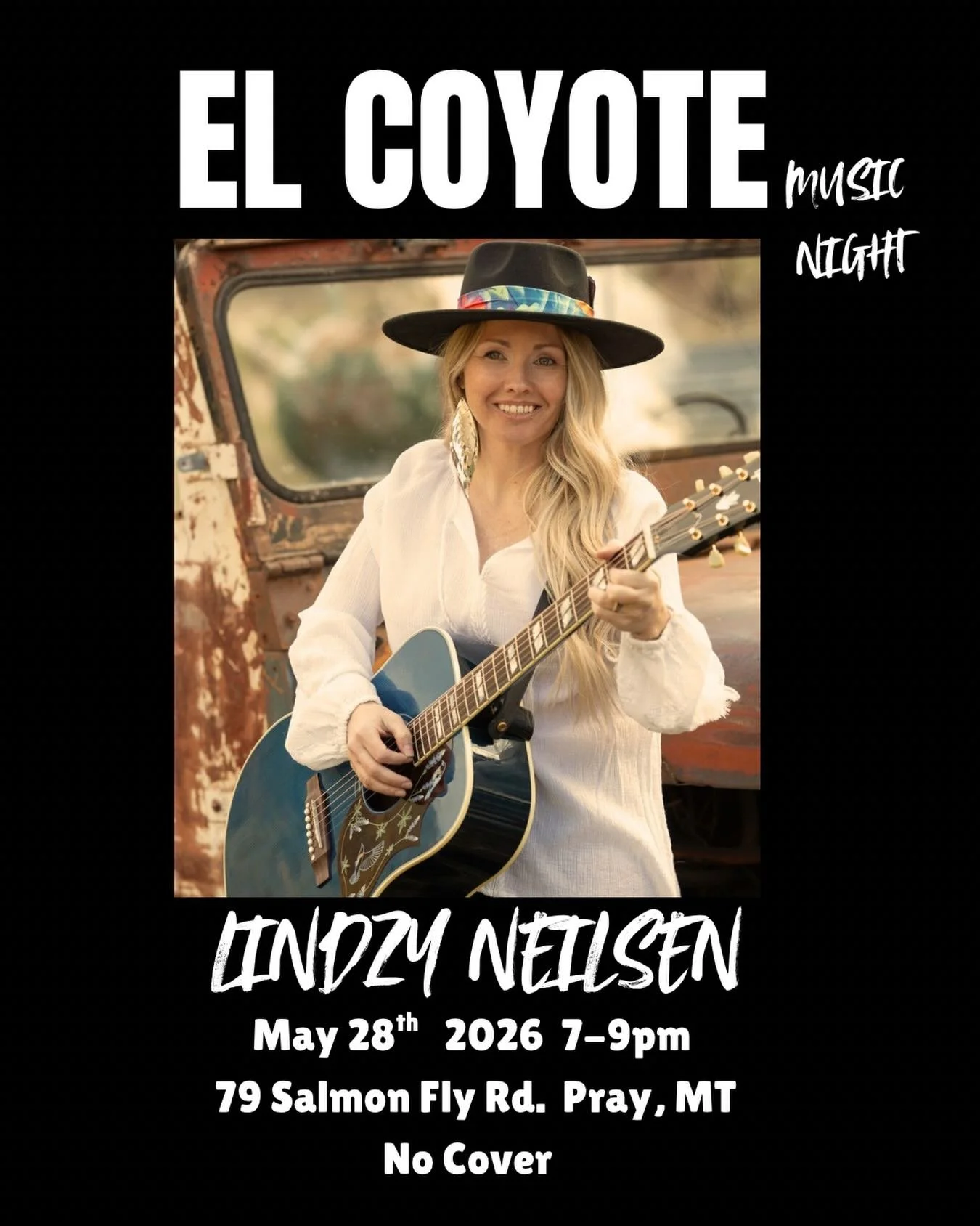 Kicking off summer with our first music night of the season! @hillbillygypsy returns to #elcoyote on 
May 28th 7-9 pm no cover! Bring a blanket, bring a chair and chill with us in the mountains. ⛰️🎶

#communityevent #mountainmusic #montanamusicnight