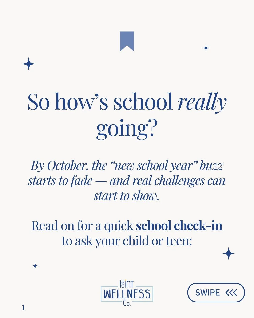 By October, the back-to-school excitement starts to fade  and real challenges can start to show.
Now’s a great time for a quick school check-in:
1- How’s your child feeling about school?
2- Is anything making them anxious or frustrated?