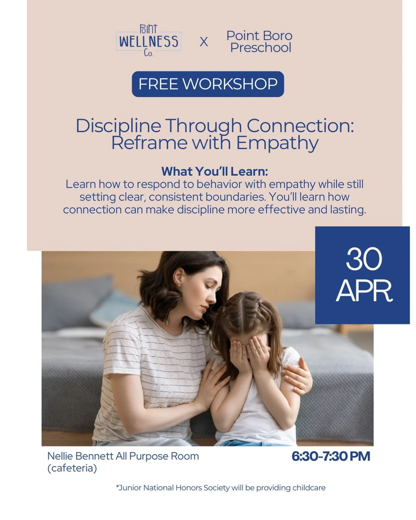Join us for our final Connected Parenting workshop with @ptboropreschool on April 30th! We will learn together how to disciple through connection! 

#parentsupport #parentworkshop #therapyforfamilies