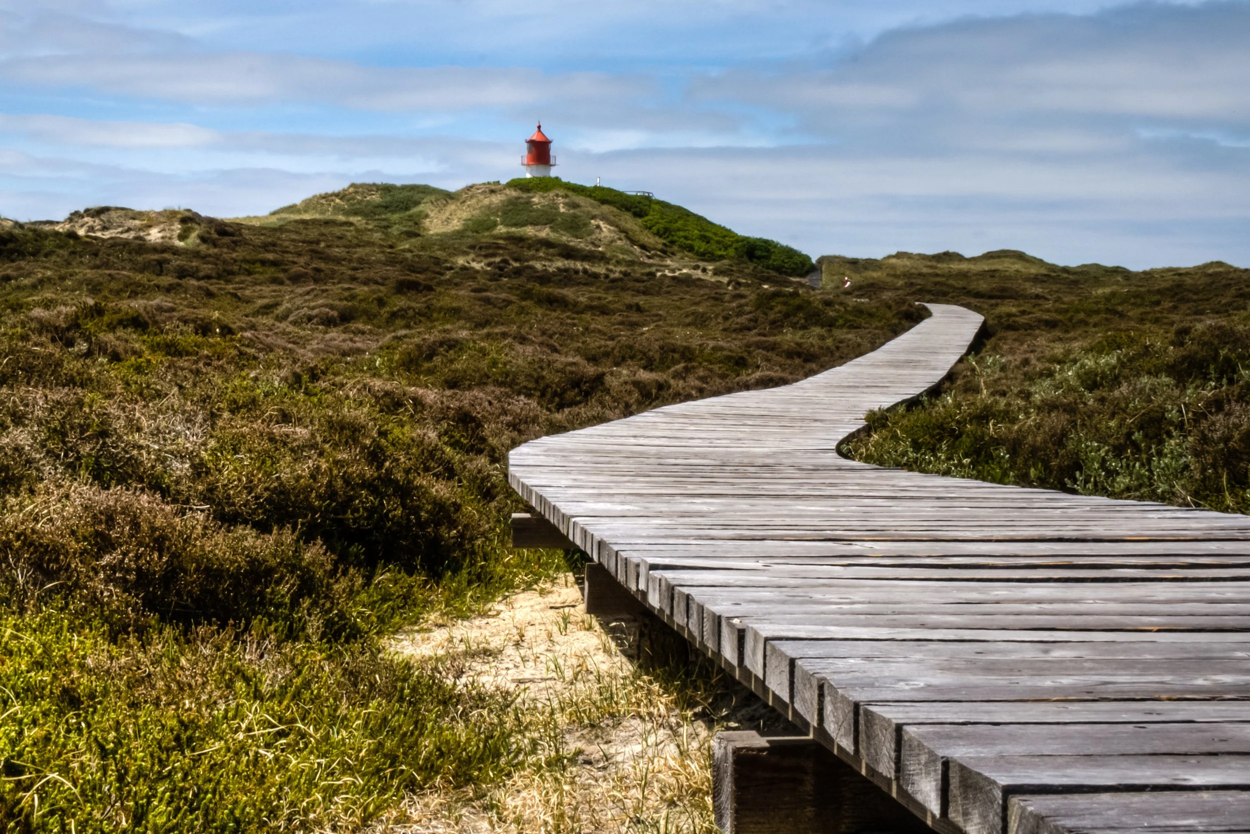 Bohlenweg zum Leuchtturm Norddorf auf Amrum
