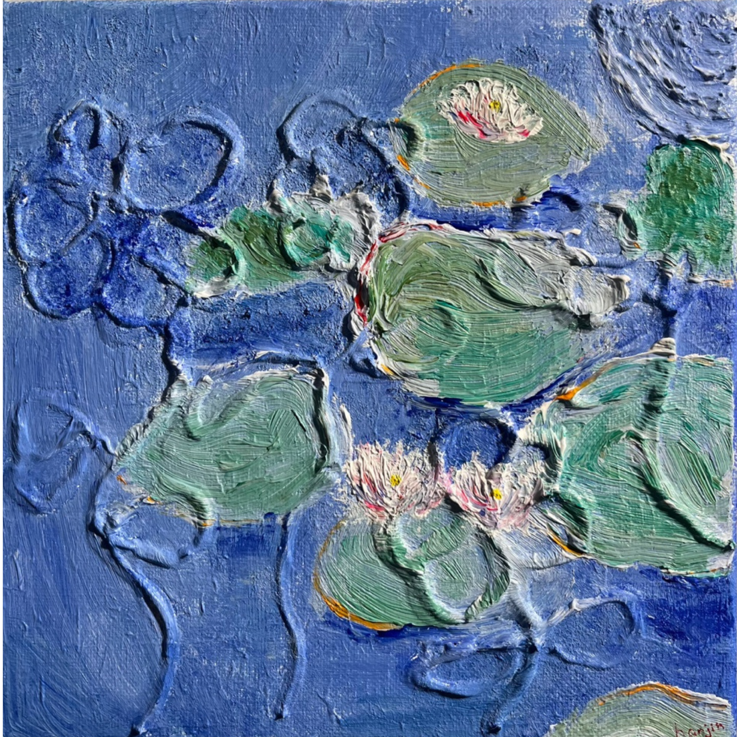 Water Lilies, 8x8", 2025