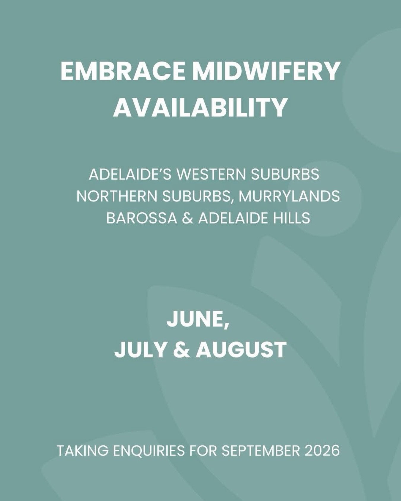 Our incredible team of midwives have availability in June, July and August and are now taking enquiries for September for families planning a homebirth ✨

At Embrace Midwifery, we provide woman and person-centred care through continuity models that s