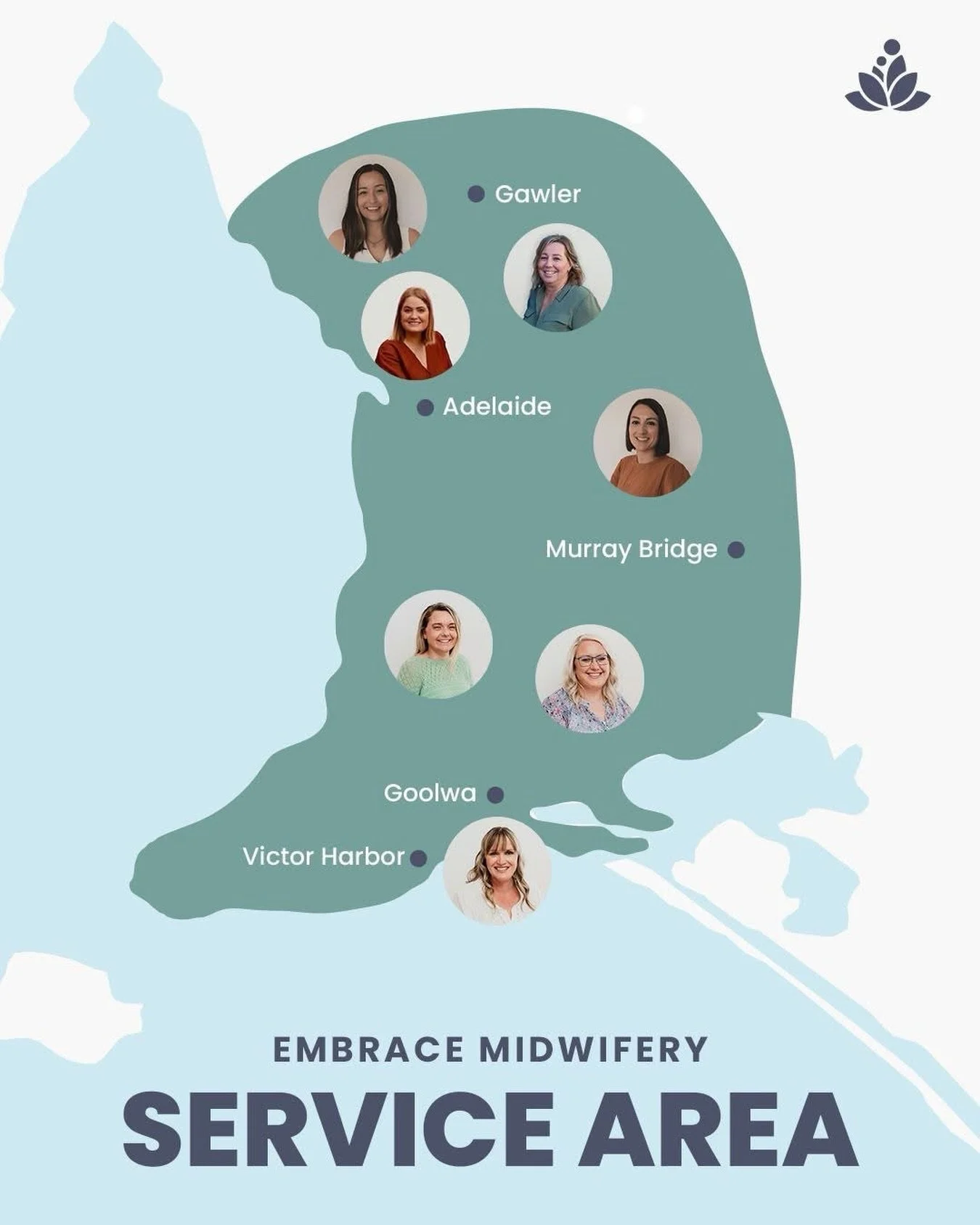 𝐘𝐨𝐮𝐫 𝐌𝐢𝐝𝐰𝐢𝐟𝐞𝐫𝐲 𝐂𝐚𝐫𝐞, 𝐖𝐡𝐞𝐫𝐞𝐯𝐞𝐫 𝐘𝐨𝐮 𝐀𝐫𝐞 ✨
Embrace Midwifery provides trusted, personalised care for families across Adelaide, from the heart of the city to the hills, the Fleurieu and beyond.

𝐌𝐞𝐞𝐭 𝐎𝐮𝐫 𝐓𝐞𝐚𝐦 𝐨?