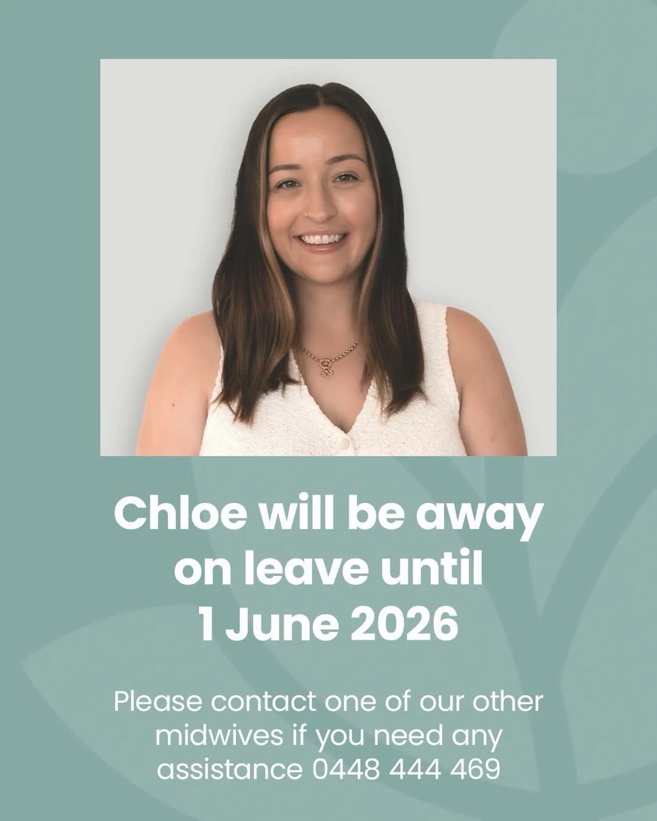Chloe is currently enjoying some well deserved time off!

We hope you have an an awesome break with your gorgeous family, Chloe 👏🏻 

We look forward to welcoming you back on 1 June 2026 ✨