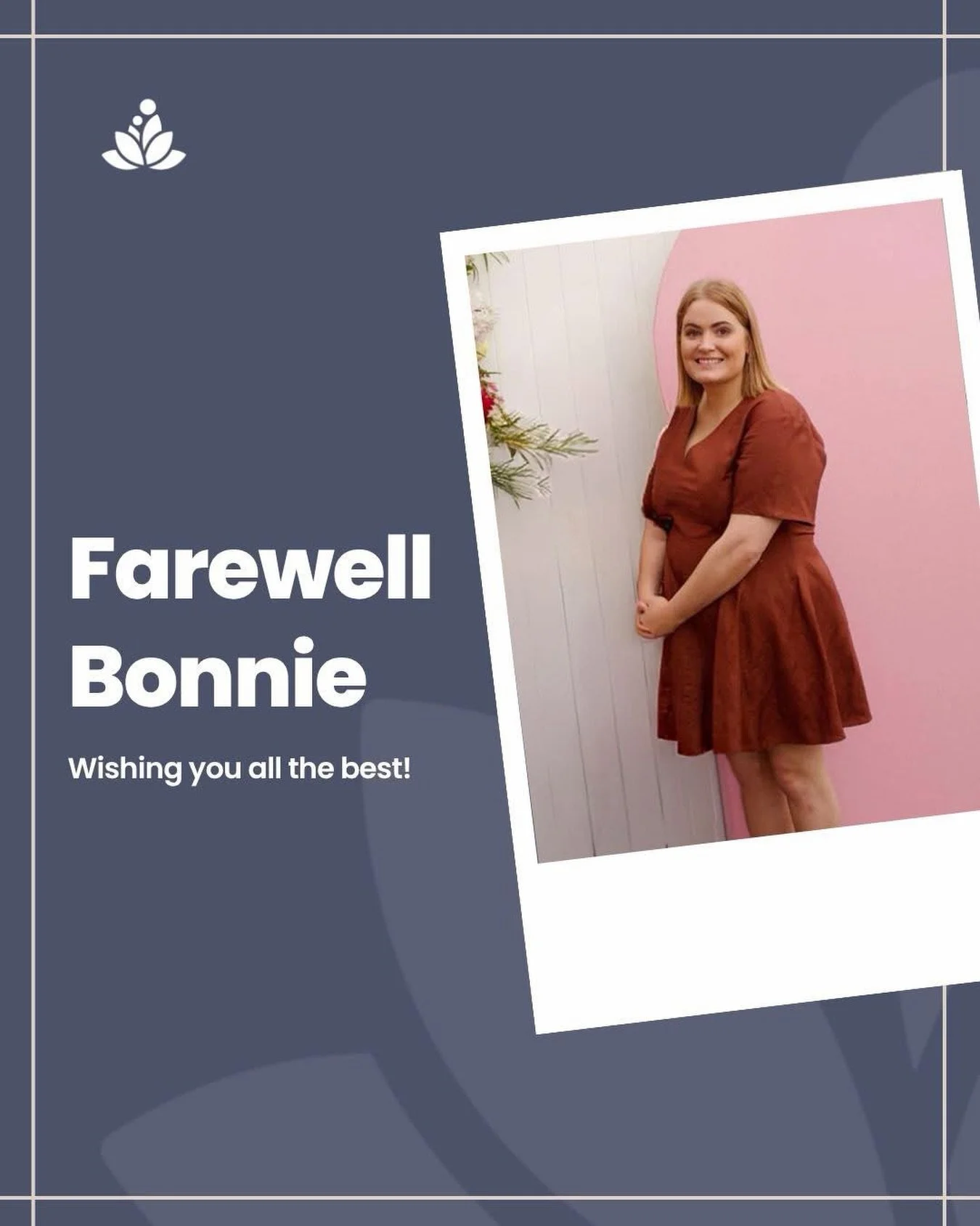Farewell Bonnie ✨

Bonnie and her little family are heading off on an exciting interstate adventure. 

Thank you, Bonnie, for your service, dedication, and the care you&rsquo;ve provided to many families. We are grateful for the role you&rsquo;ve pla