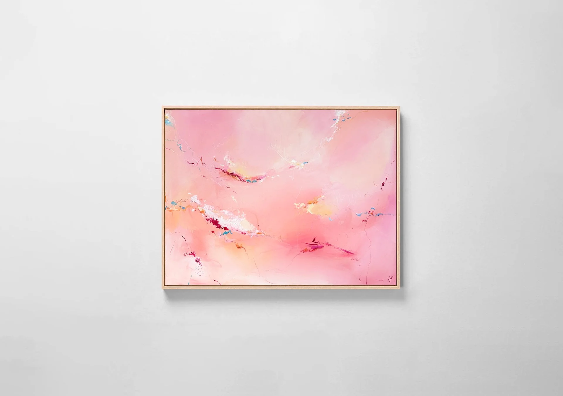 mellow glow within oak frame roble marco canvas abstract artist