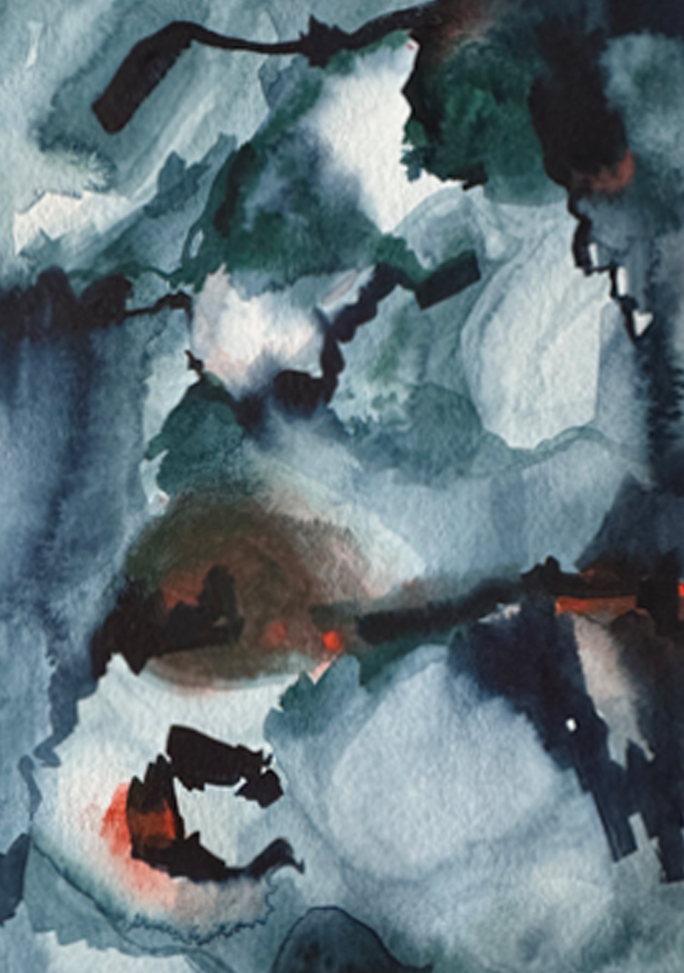 watercolor josi compagnucci green and red movements
