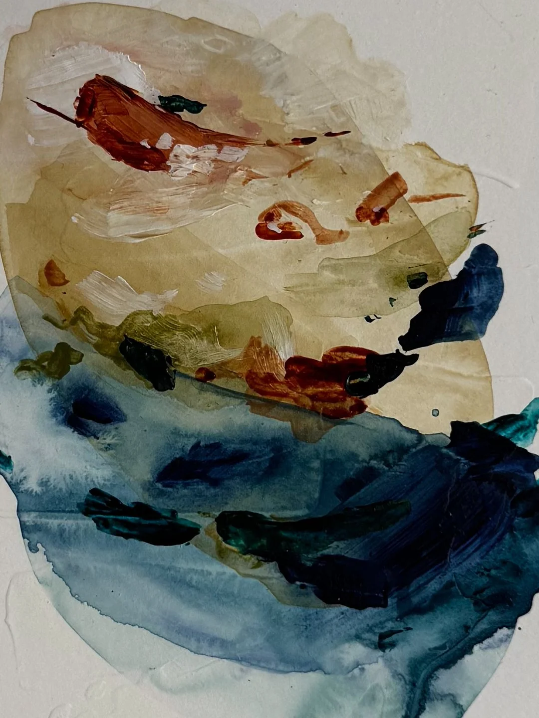 Acrylic and plaster on paper moon