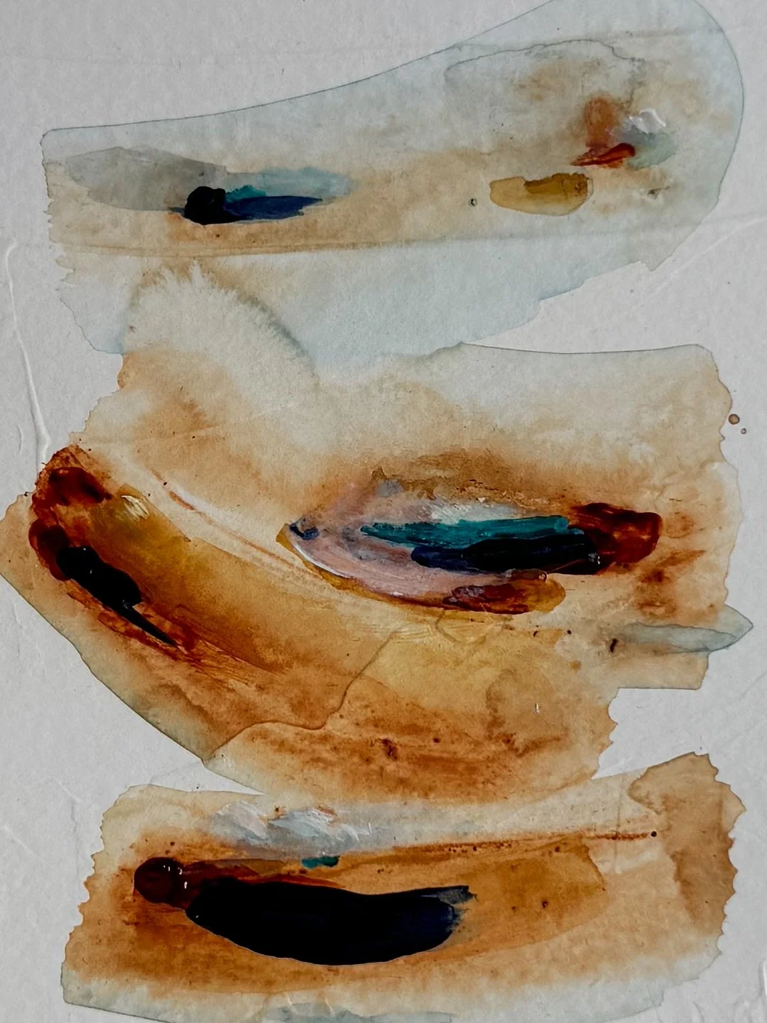 Acrylic and plaster on paper orange