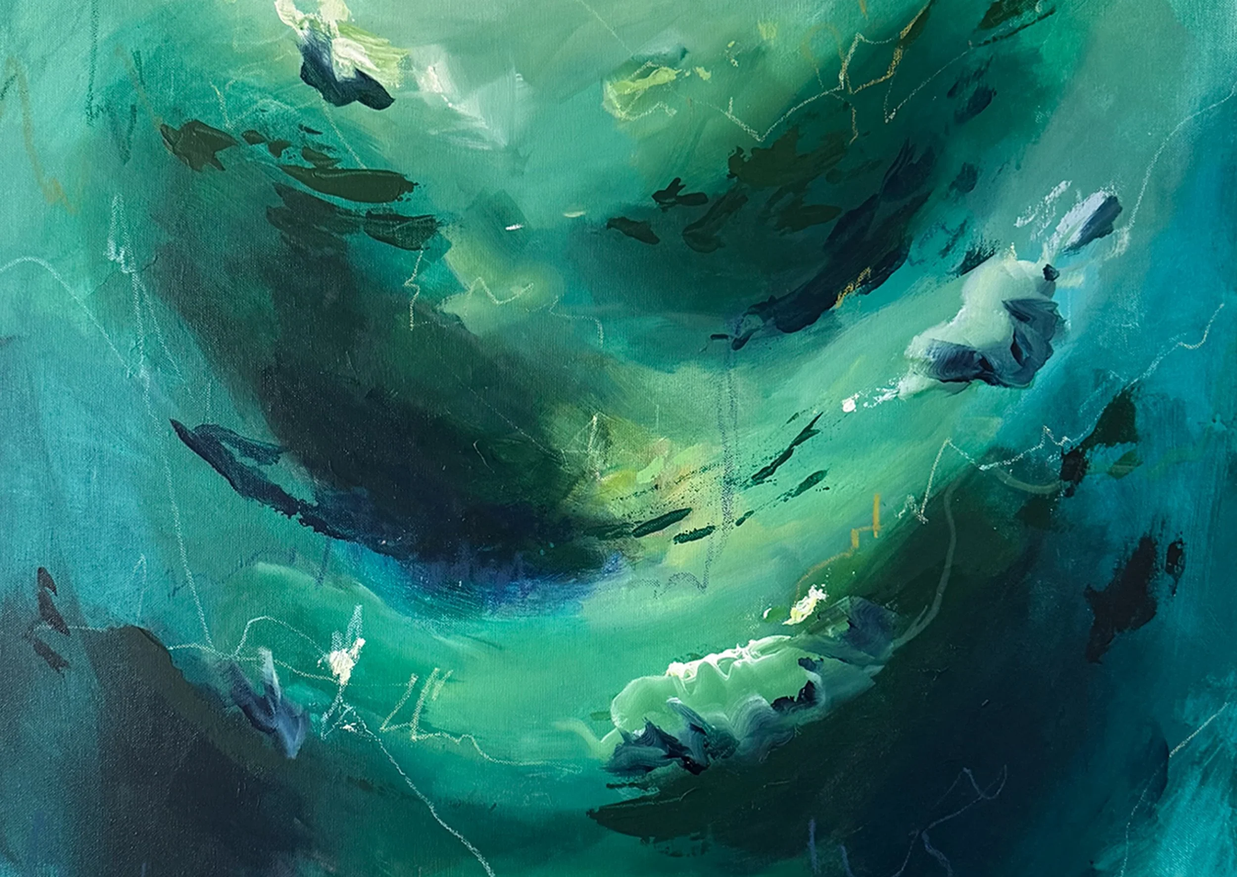 a green embrace painting on canvas by josi