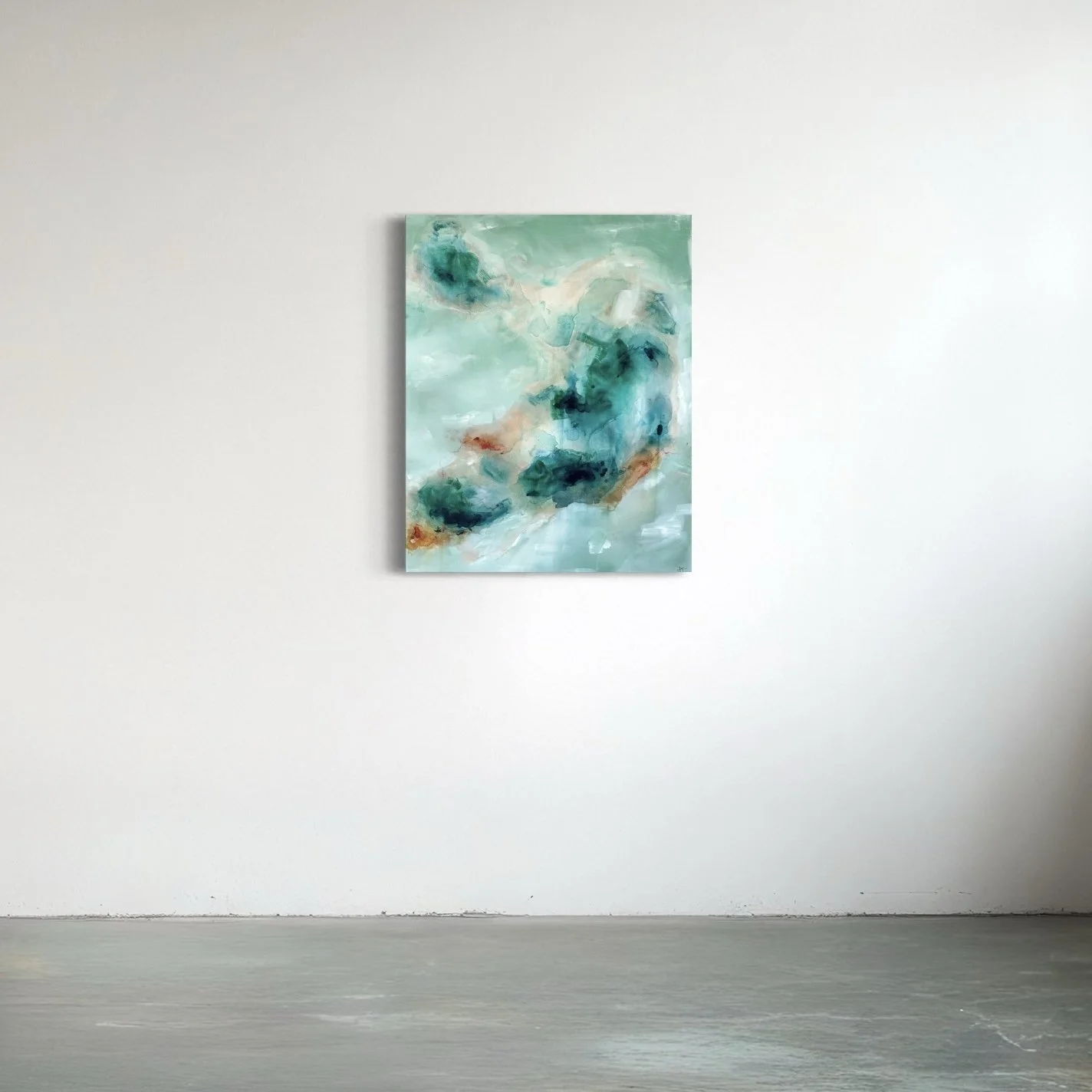 self discoveries etheral silhouettes light blue warm painting