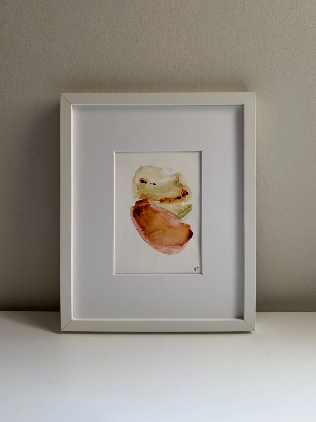 small piece green orange