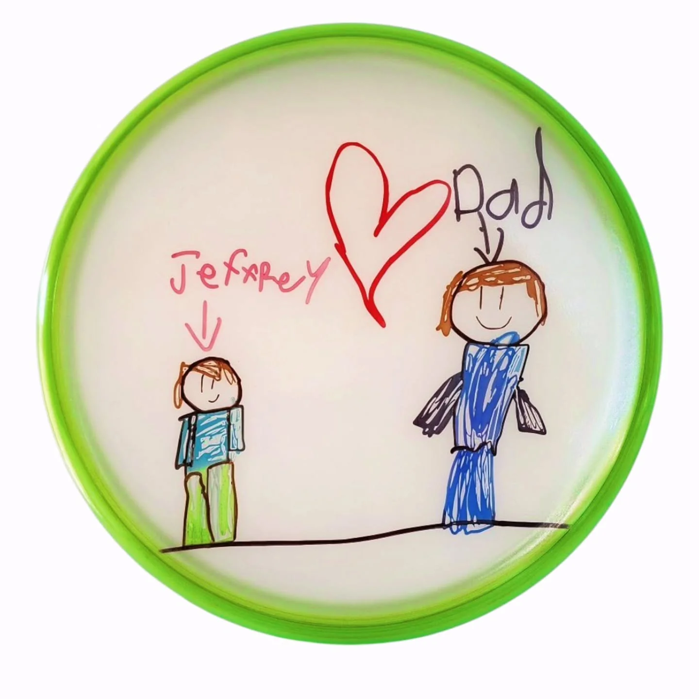 I didn&rsquo;t expect this one to be a challenge those scribbles had me working! There&rsquo;s something special about carrying your kid&rsquo;s art with you on the course. Hope your son loves it @jesterscrib 

#Axiom #hex #discgolfart #dyediscs #dis