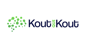 Logo de Kout OuKout avec des éléments graphiques verts et le nom de la marque en noir et vert.
