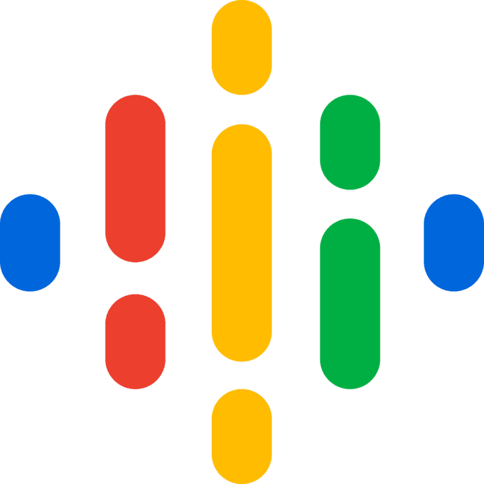 Diagramme avec plusieurs formes colorées (bleu, rouge, jaune, vert) organisées de manière symétrique.