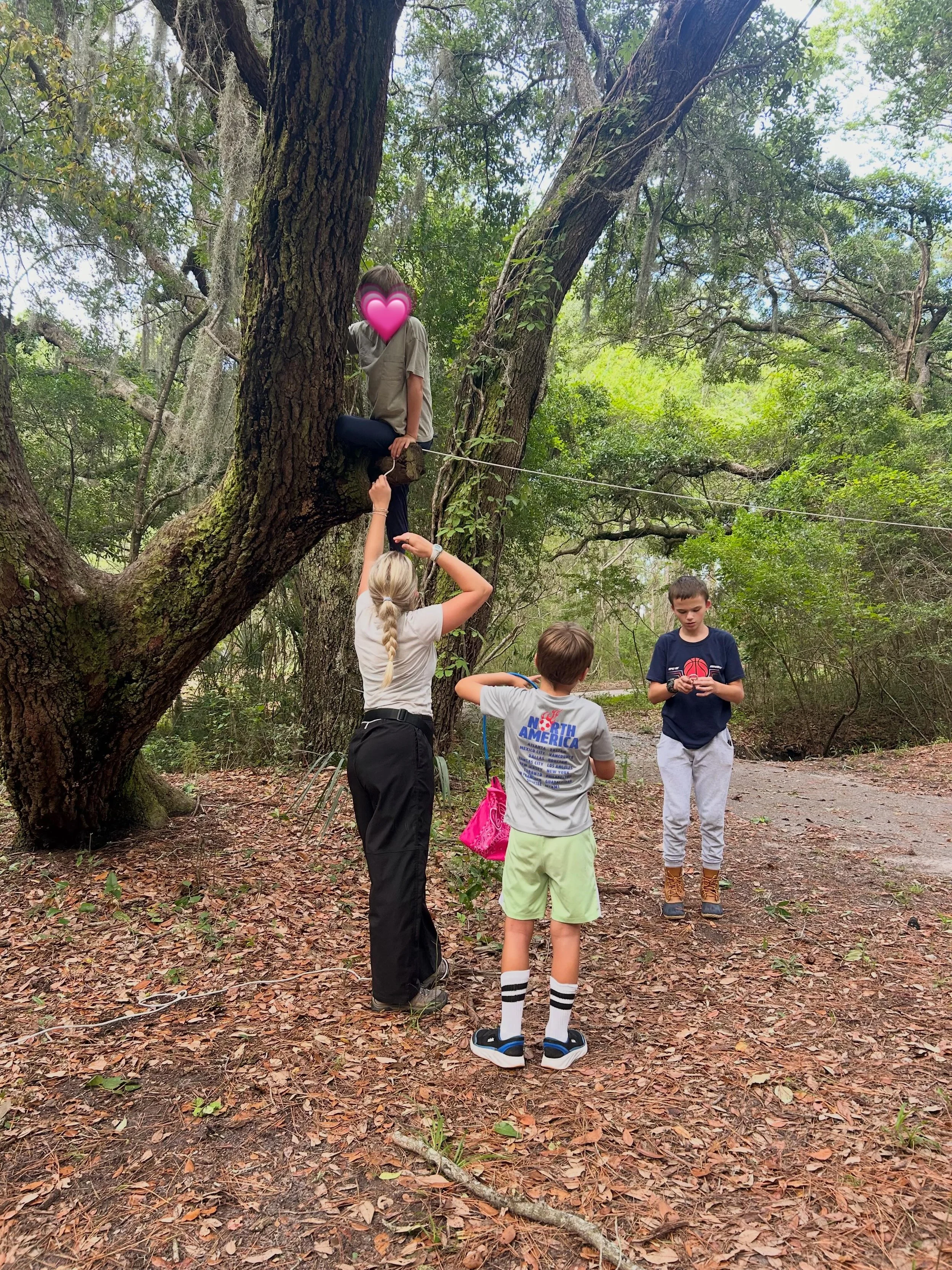 Last week we built a pulley system together to transfer items from one tree to another!

Teamwork was everything. Kids had to communicate clearly, take turns, and listen to each other&rsquo;s ideas to make the system work.

Executive functioning skil