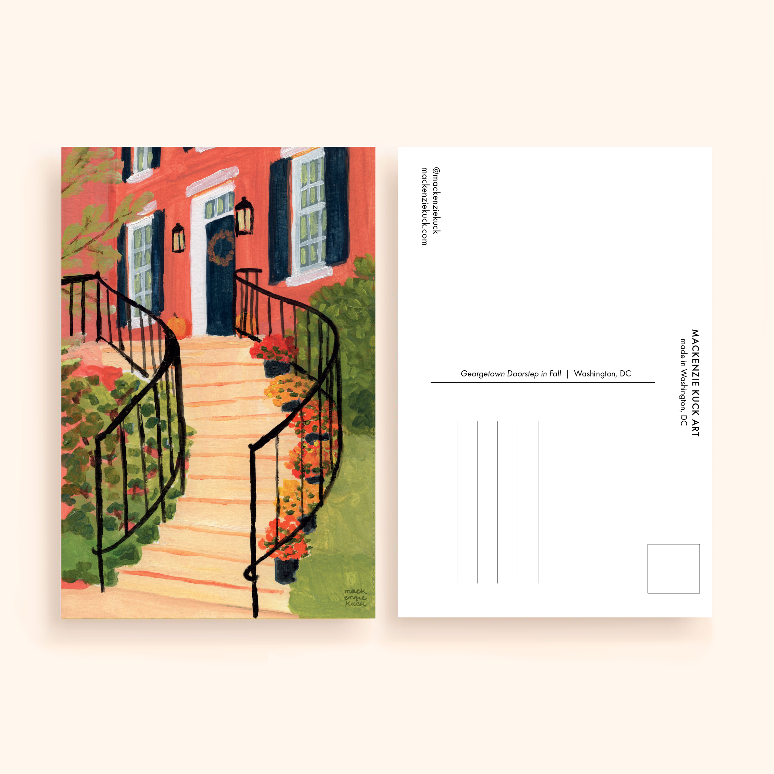 Georgetown Doorstep in Fall postcard front and back neutral bkgd.png