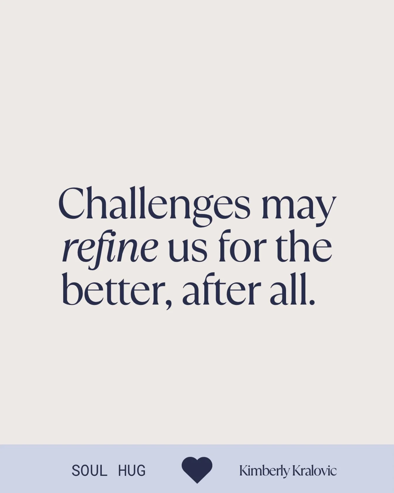 Don&rsquo;t get me wrong, challenges test our mental, physical, and spiritual capacity. ✨

They test us beyond belief, and at times, it feels like we&rsquo;re dying, failing, and floundering.

But what if those challenges slowly refine us for the bet