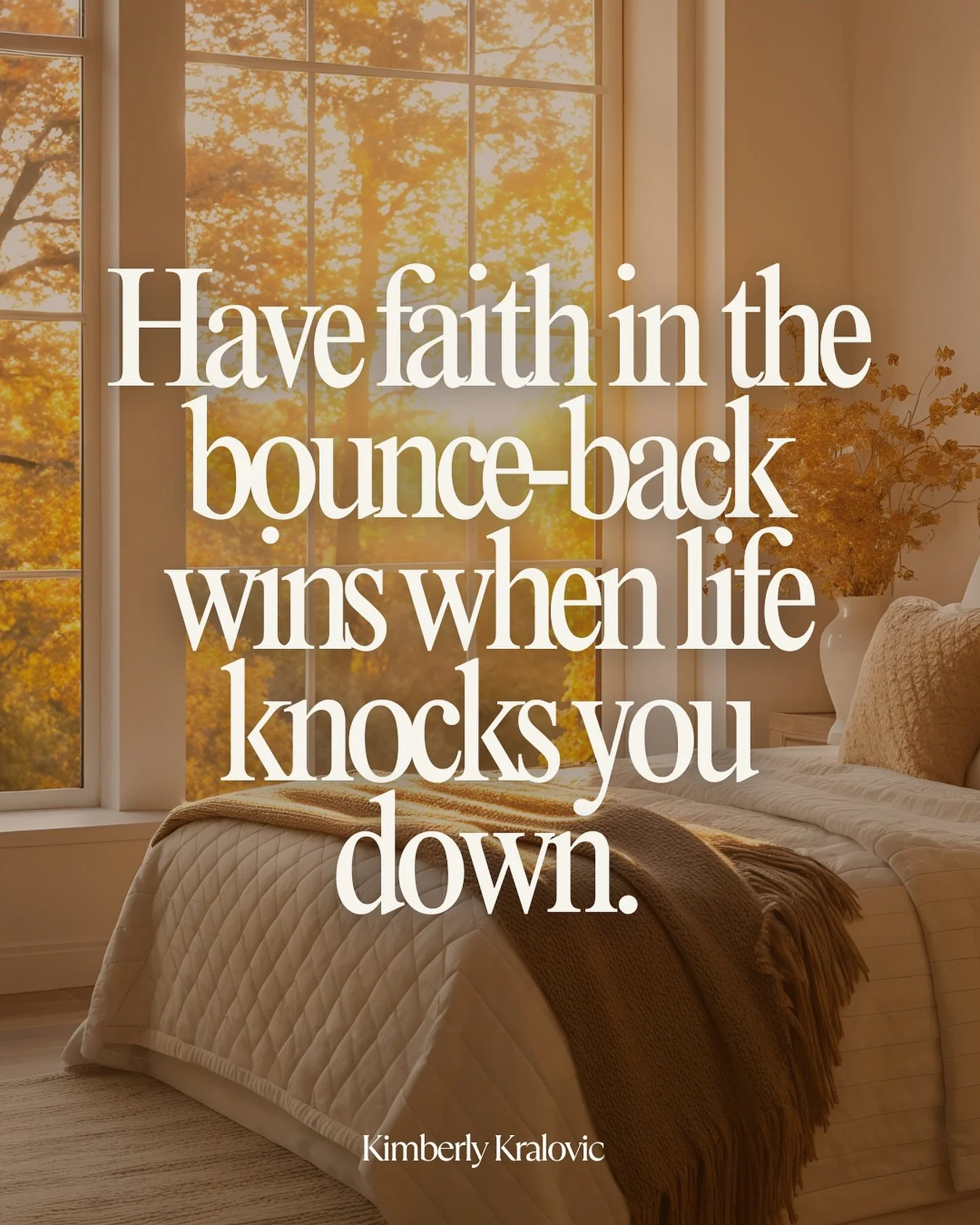 Here&rsquo;s my prayer for you this Sunday. 🙏🏼

May you have faith in the bounce-back wins when life knocks you down. 

May you lean into trust and lean into Christ.

Share this with a friend! 🙏🏼