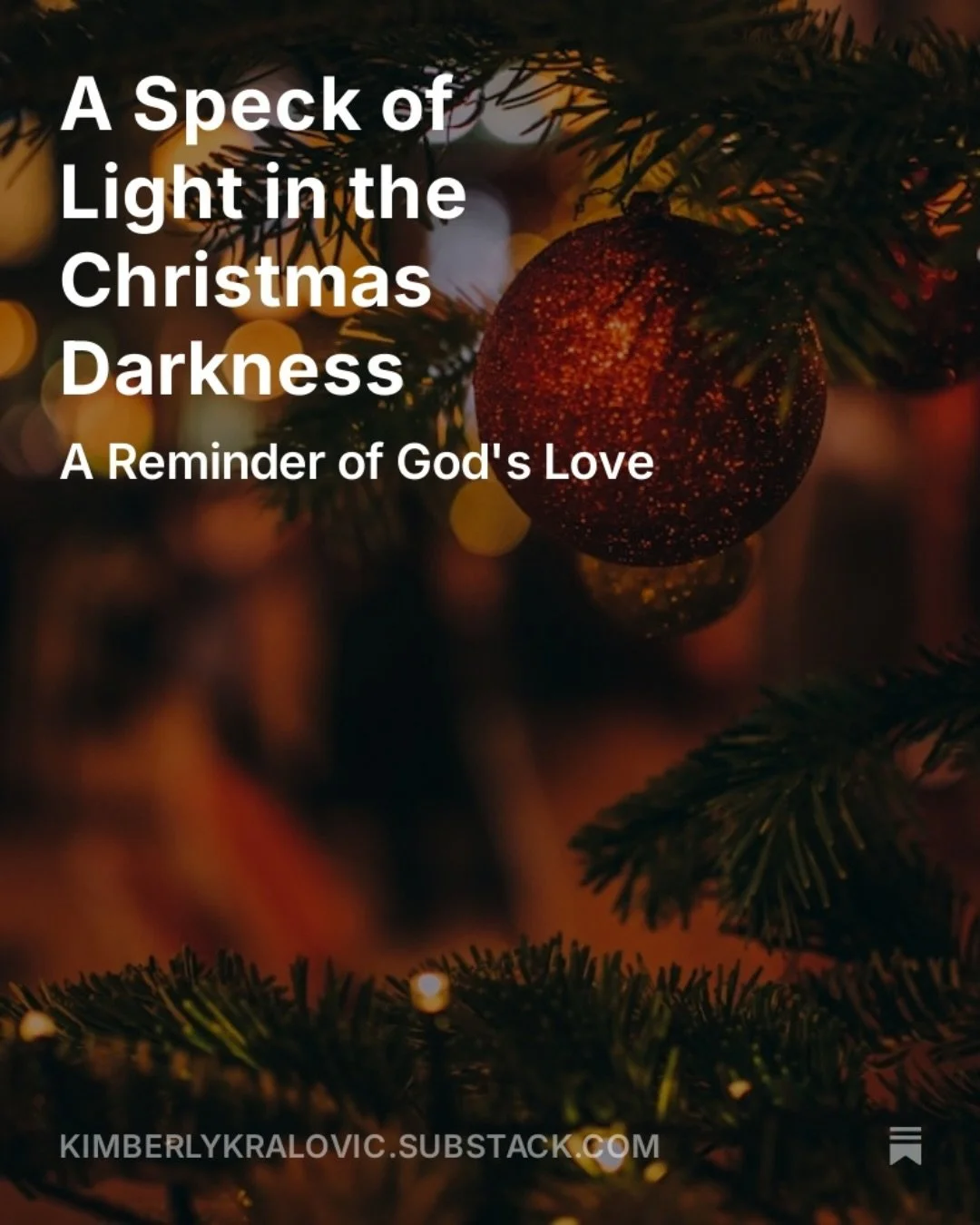 Whatever you&rsquo;re feeling this holiday season, may you find a speck of light in the darkness. ✨

And I pray you feel God&rsquo;s love in the depths of life&rsquo;s curveballs.

I wrote a new piece on Substack, and I hope it brings you comfort thi