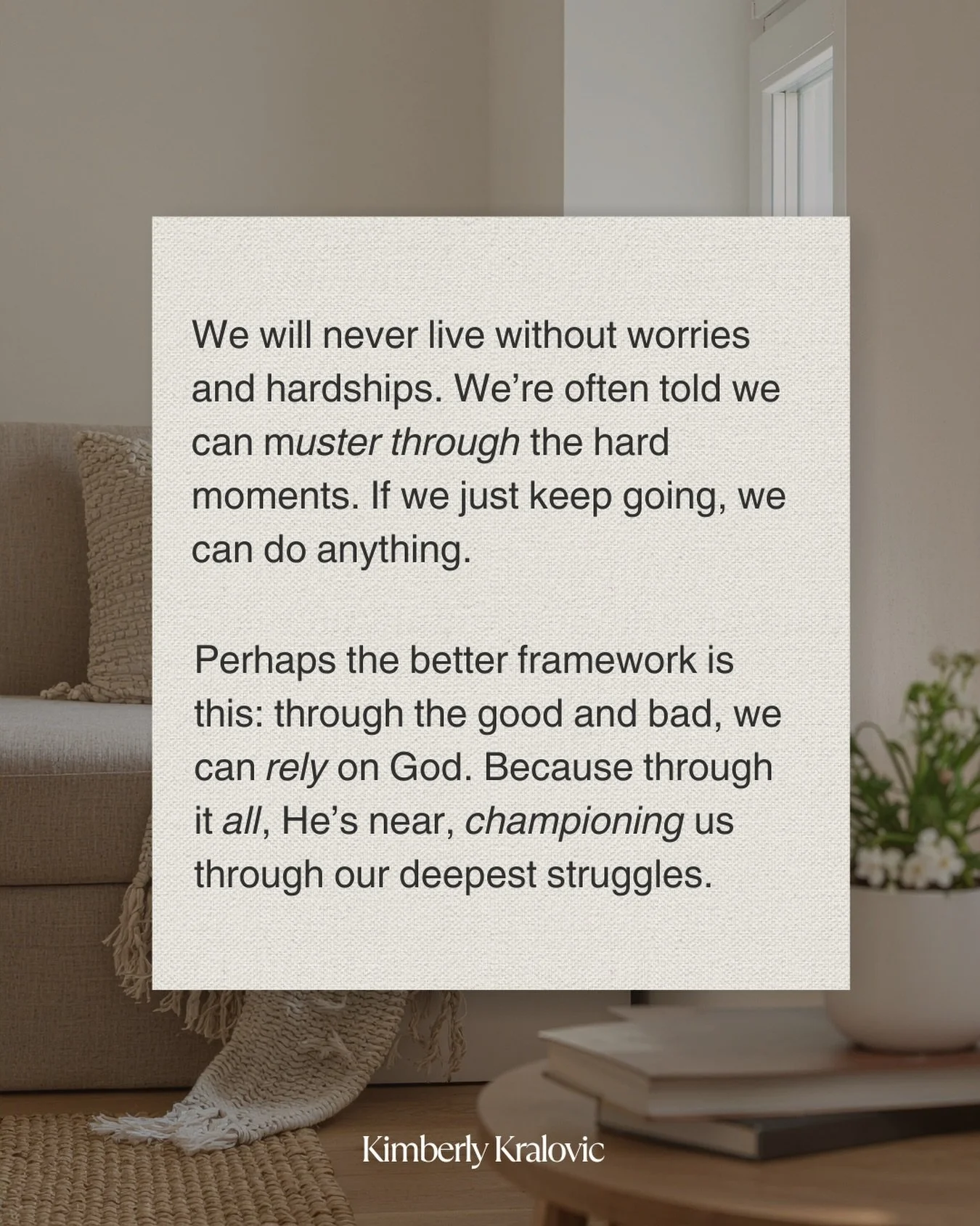 Because through it all, He&rsquo;s championing us in our struggles. 🙏🏼❤️

Did you need this today?✨