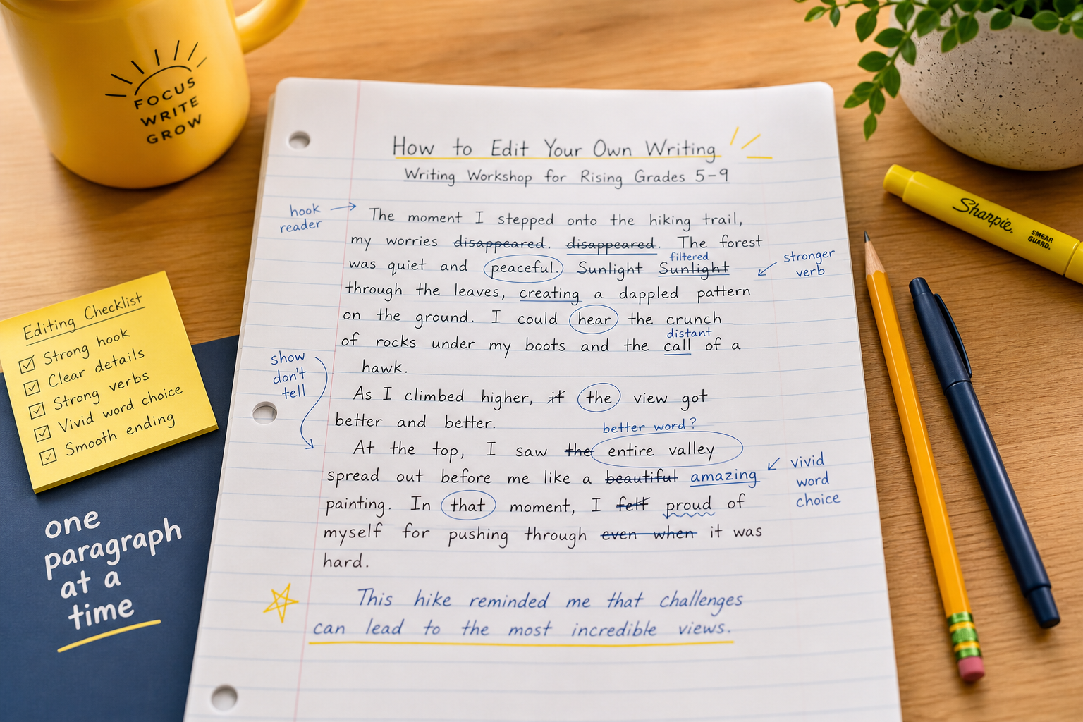 How to Edit Your Own Writing (Rising Grades 5–9)