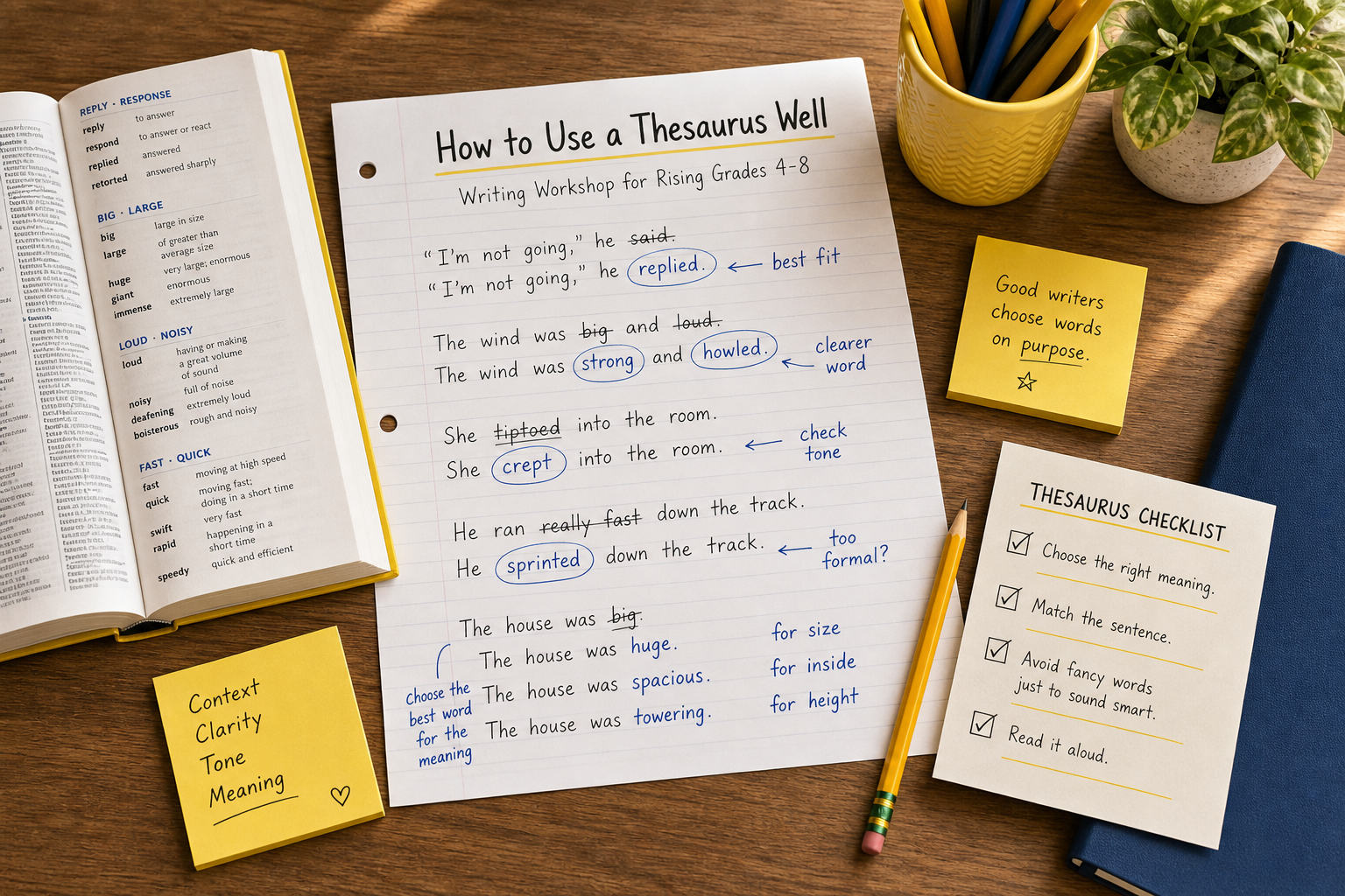 How to Use a Thesaurus Well (Rising Grades 4–8)