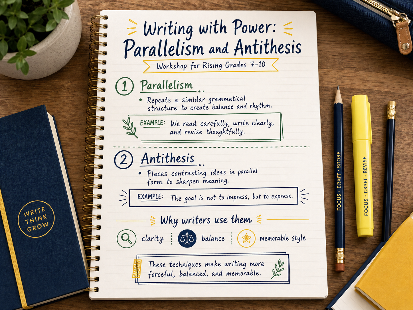 Writing with Power: Parallelism and Antithesis (Rising Grades 7–10)